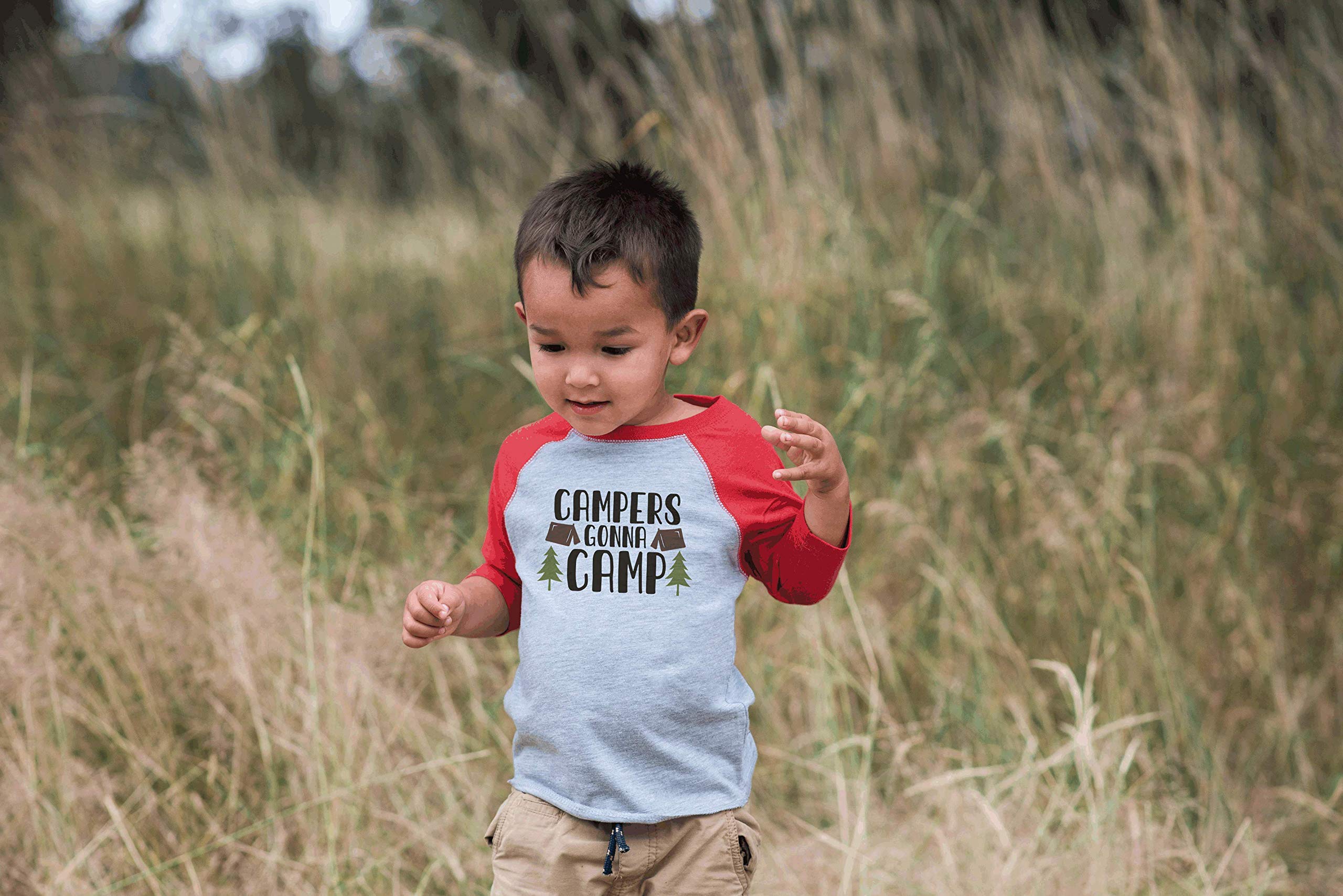 7 ate 9 Apparel Kids 'Campers Gonna Camp' Red T-Shirt - Fun Camping Outfit for Boys & Girls Outdoor Adventures