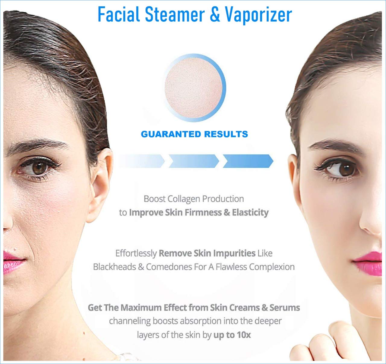 3-in-1 Tree Fit Facial Steamer & Vaporizer with Attachments - Facial Sauna, Nose Steamer & Cough Relief | Portable Home Spa Device for Skin Care & Cold Relief (Blue) | Perfect for Daily Skincare Routine & Allergy Season Comfort