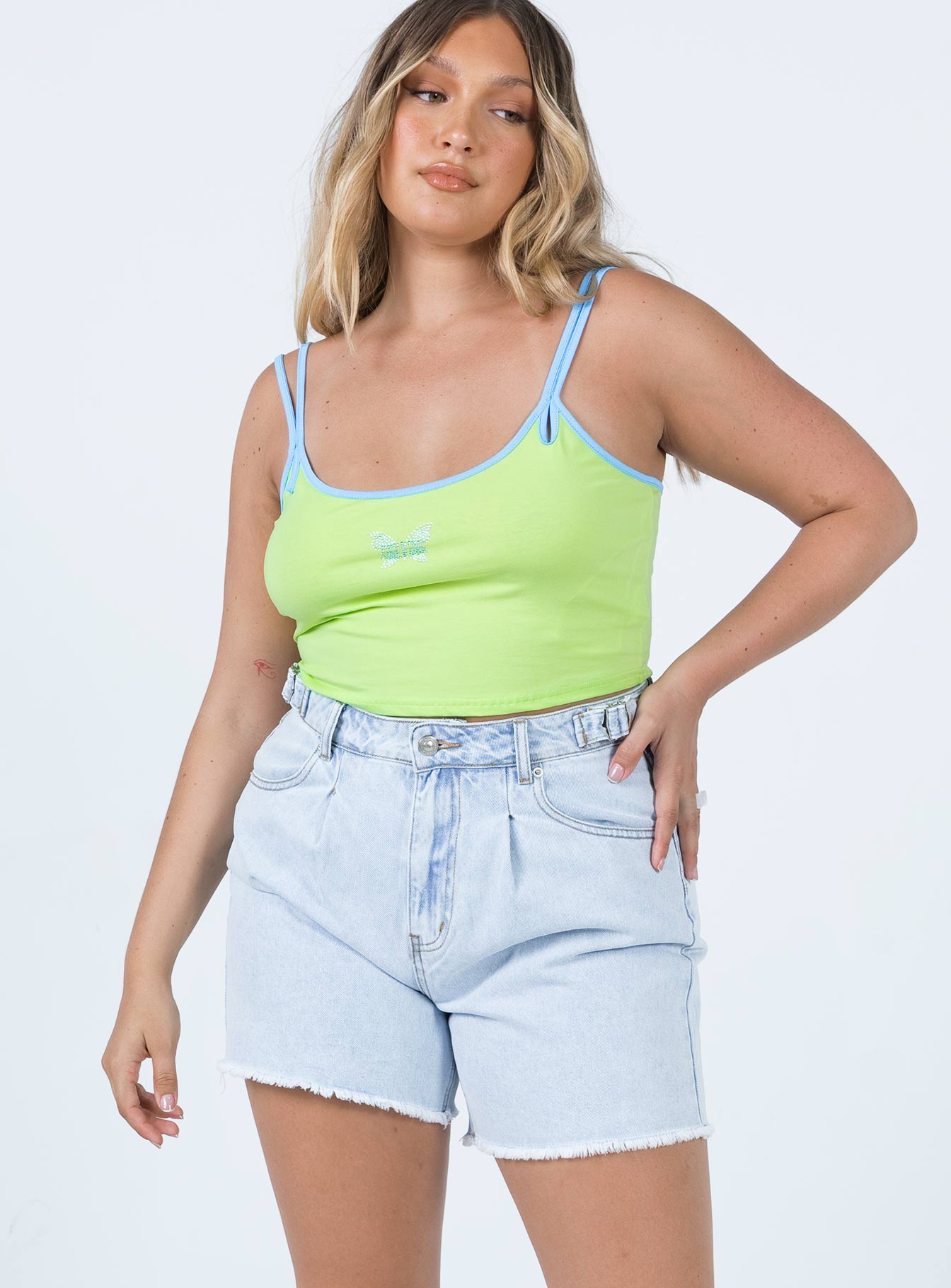 Women's Bermuda Denim Shorts with Adjustable Waistband - Comfortable High Waist Stretch Jeans Shorts for Summer, Beach, and Casual Outings