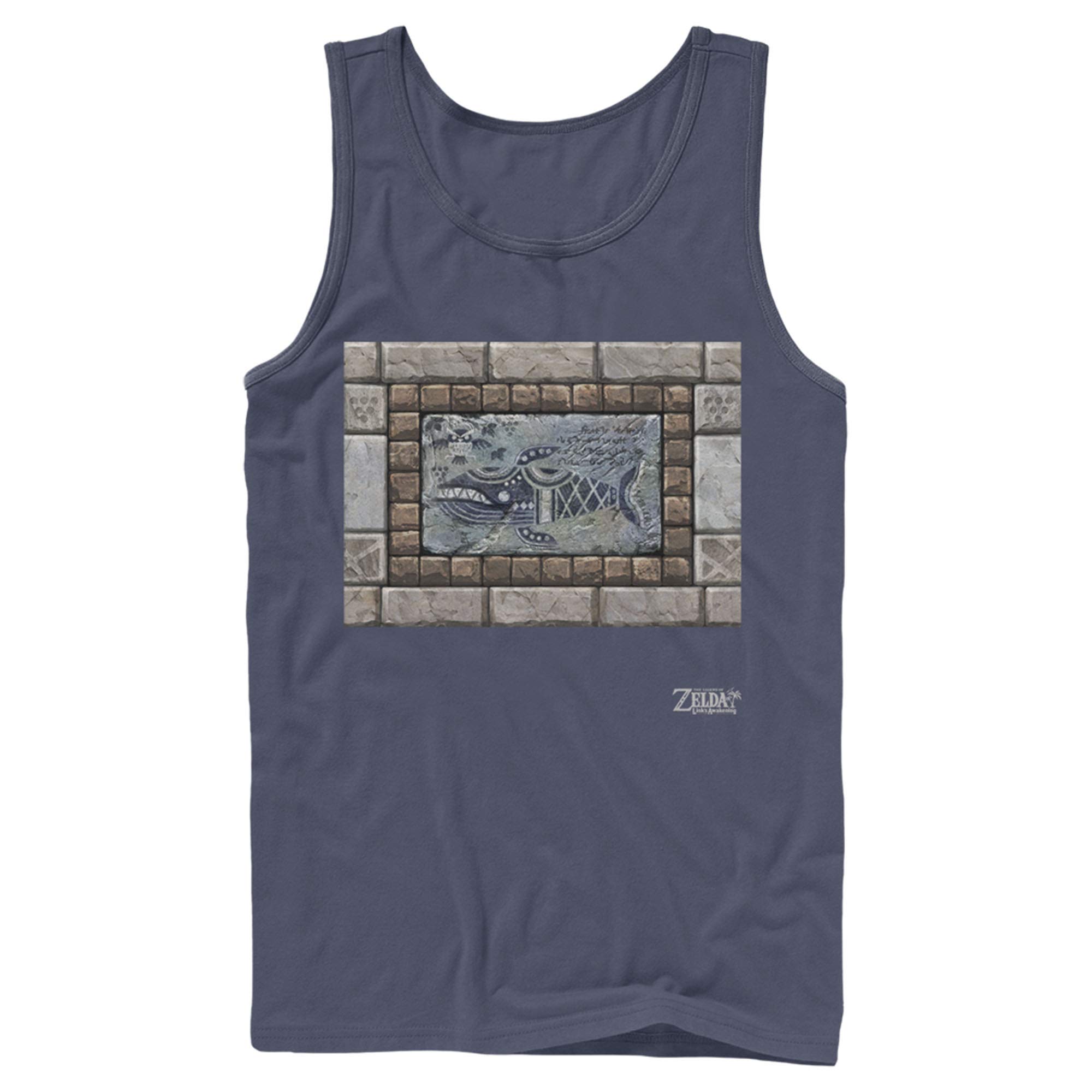 Nintendo Legend of Zelda Link's Awakening Whale Stone Tablet Men's Graphic Tank Top - Casual Gaming Tee for Fans & Cosplay