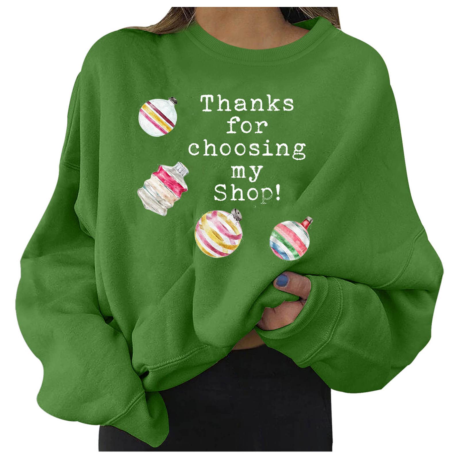 Women's Christmas Print Sweatshirt - Cozy Long Sleeve Pullover Top with O-Neck Design | Perfect for Holiday Parties, Family Gatherings & Winter Outfits