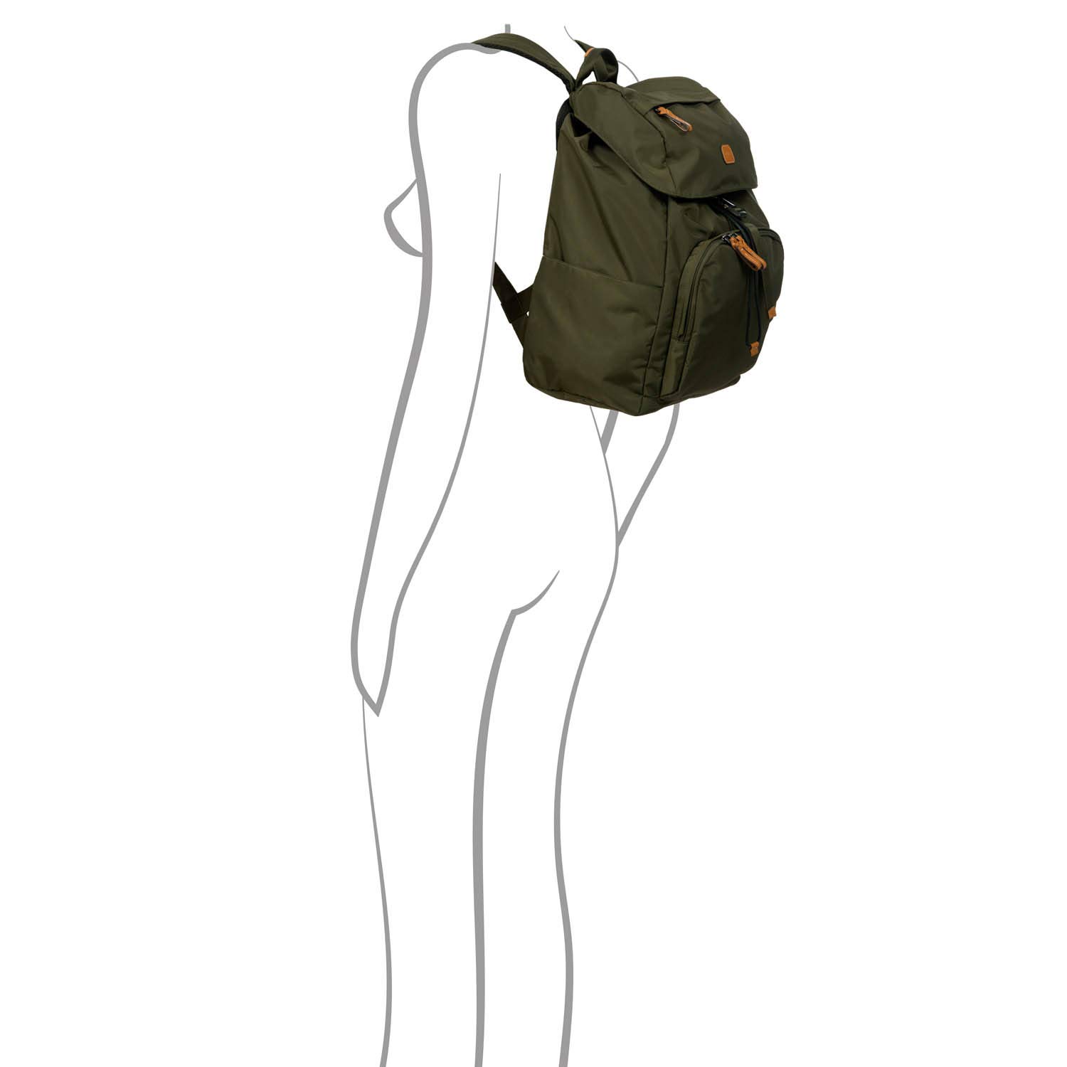 Bric's X-Travel 15 Inch Olive Excursion Backpack - Stylish Unisex Travel Backpack for Women & Men - Perfect for Commuting, Hiking & Weekend Getaways