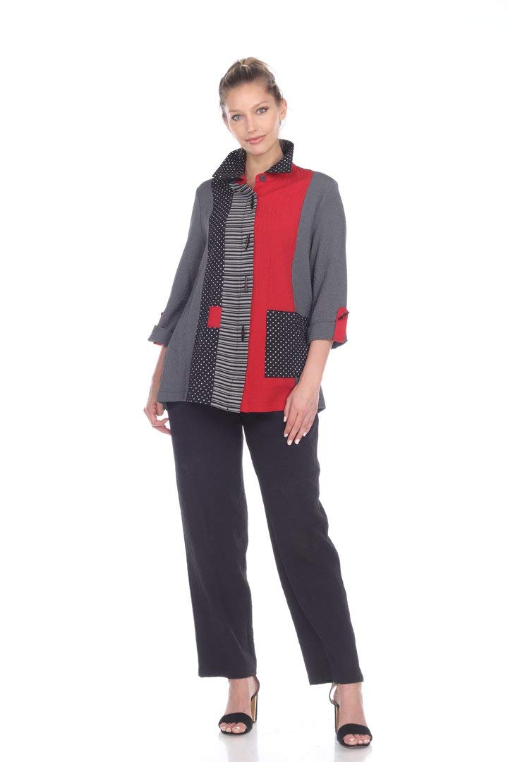 Moonlight Mixed-Media Button Front Shirt Jacket for Women - Stylish Layering Piece for Casual Outings & Date Nights | 2325
