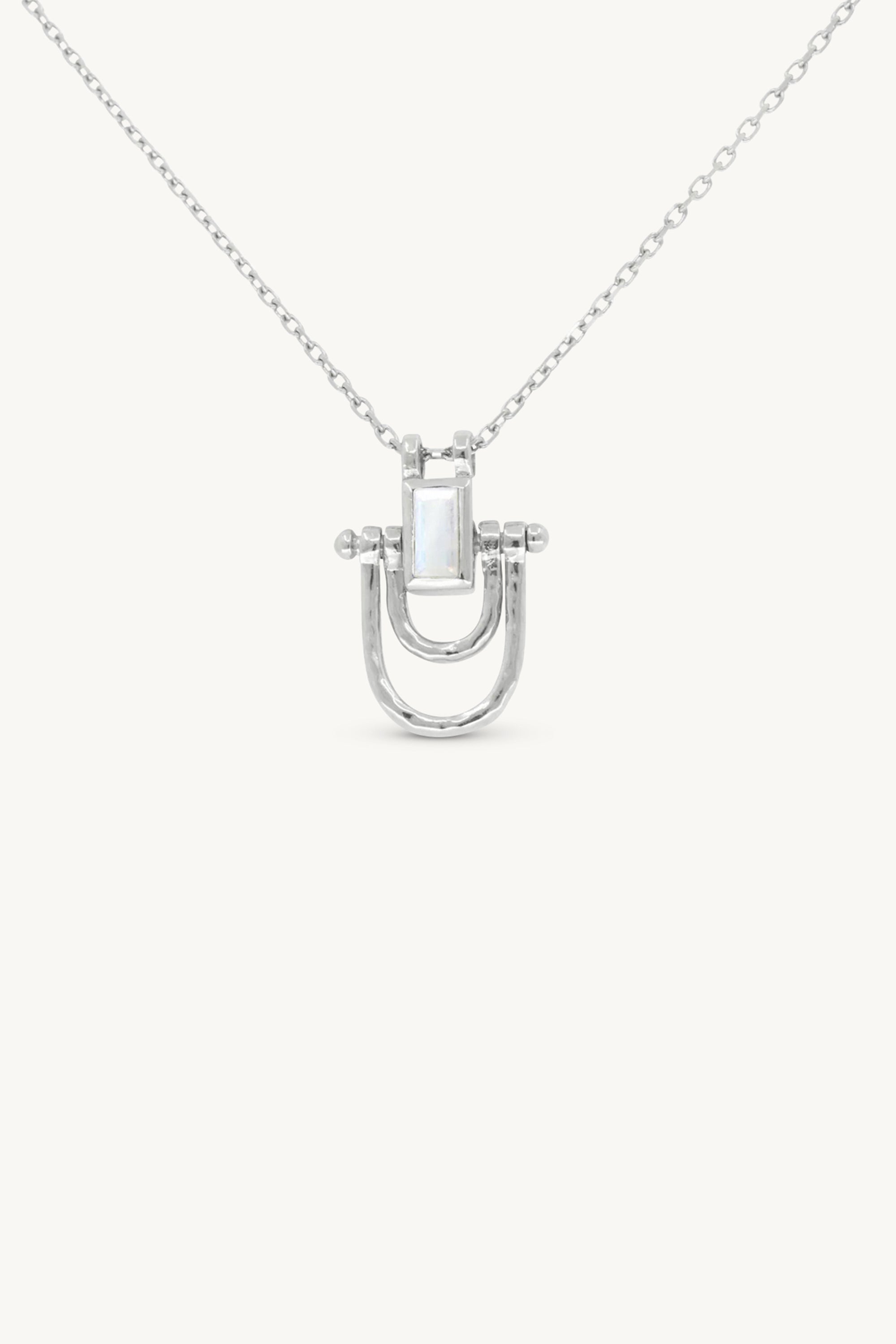 Allegra Moonstone Silver Necklace for Women - Elegant Sterling Silver Pendant Jewelry Gift for Birthday, Anniversary & Special Occasions