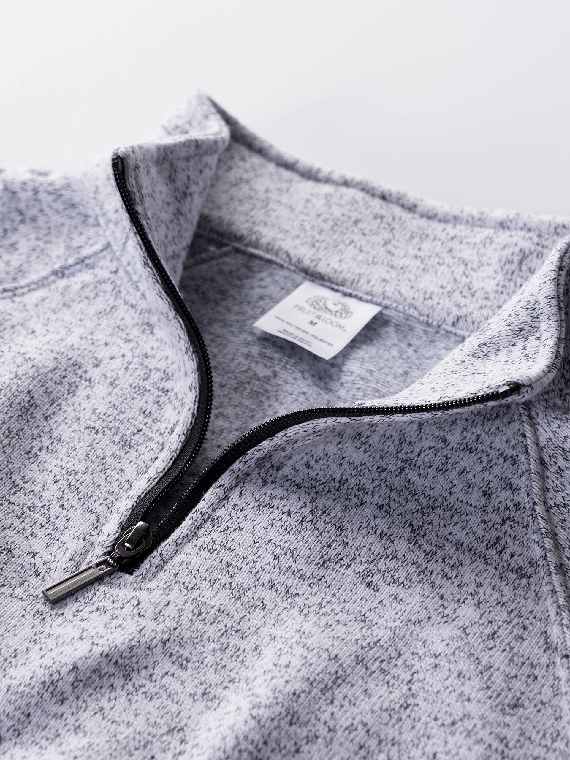 Fruit of the Loom Men's Fleece Quarter Zip Pullover Sweater - Soft & Warm (Sizes S-XXL) - Perfect for Casual Wear, Outdoor Activities & Layering in Cold Weather