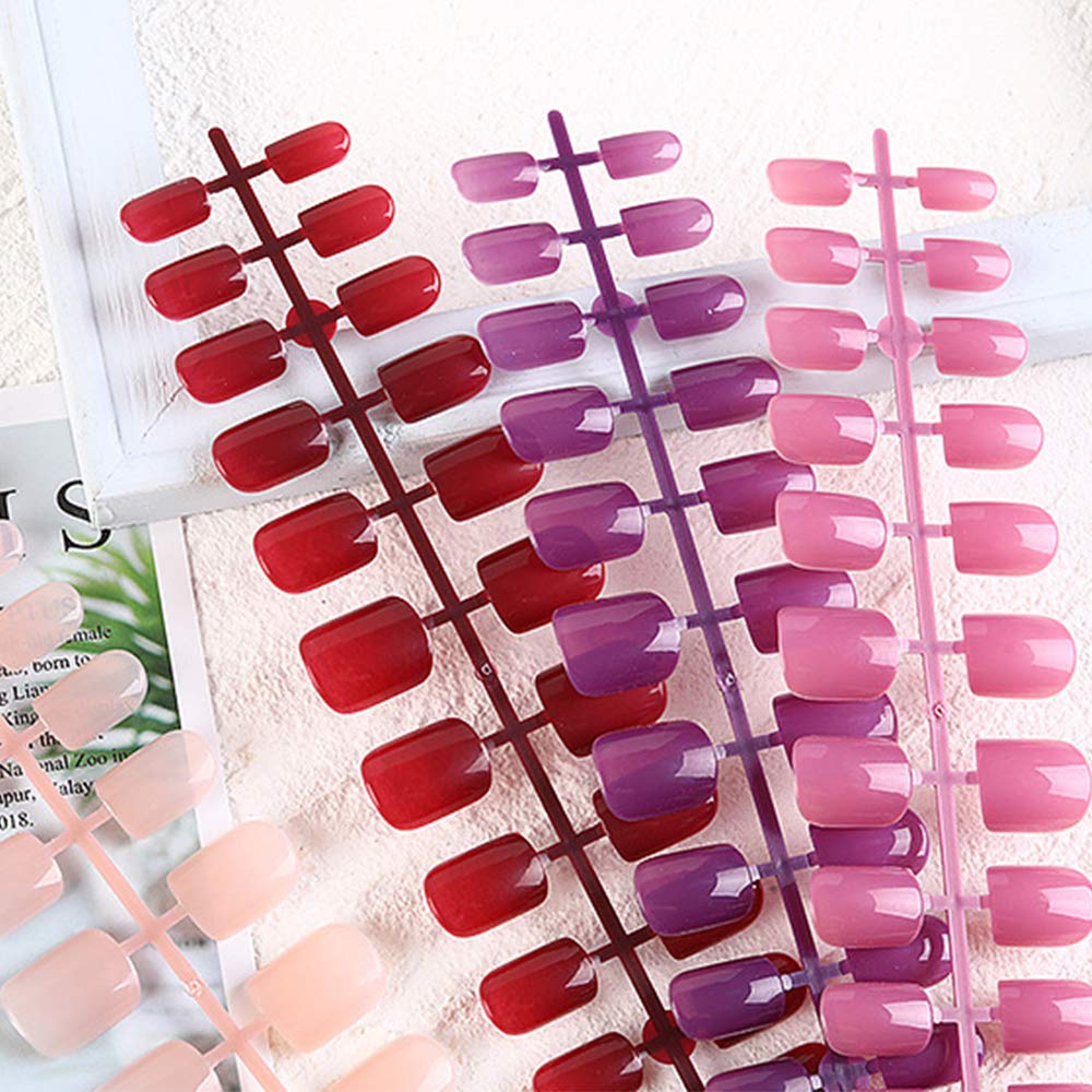 Acrylic False Nail Tips - 12 Sizes Full Cover Fake Nails for Natural Look | Perfect for Salon, Home Manicure & Special Occasions