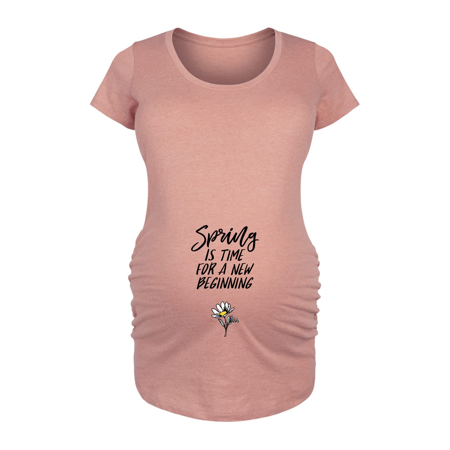 Bloom Maternity Scoop Neck T-Shirt for Pregnancy - Soft Stretchy Spring Maternity Top for Expecting Moms - Perfect for Everyday Wear, Baby Showers & Maternity Photos