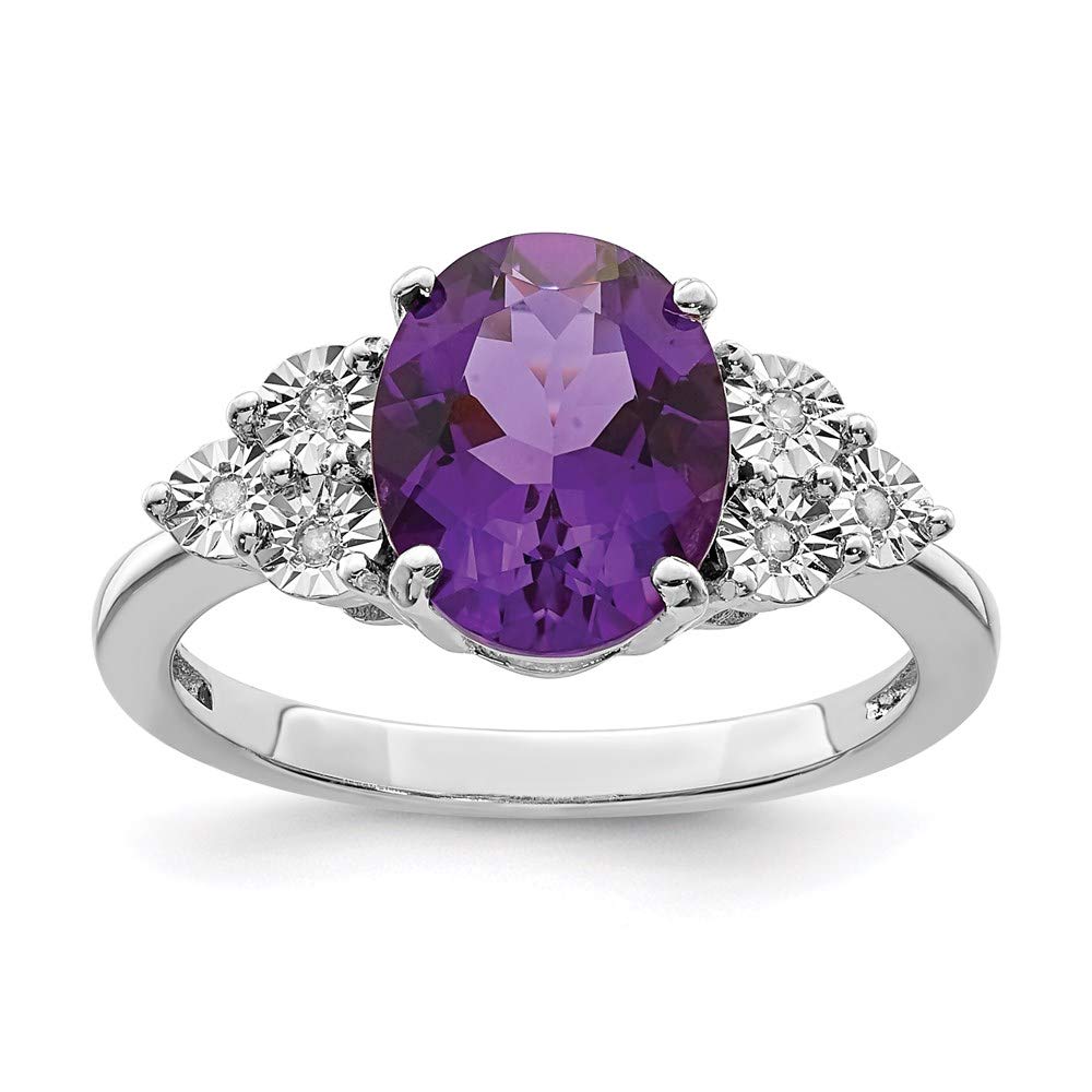 925 Sterling Silver Amethyst & Diamond Ring for Women | Elegant Fine Jewelry Gift for Her | Perfect for Anniversaries, Birthdays & Special Occasions