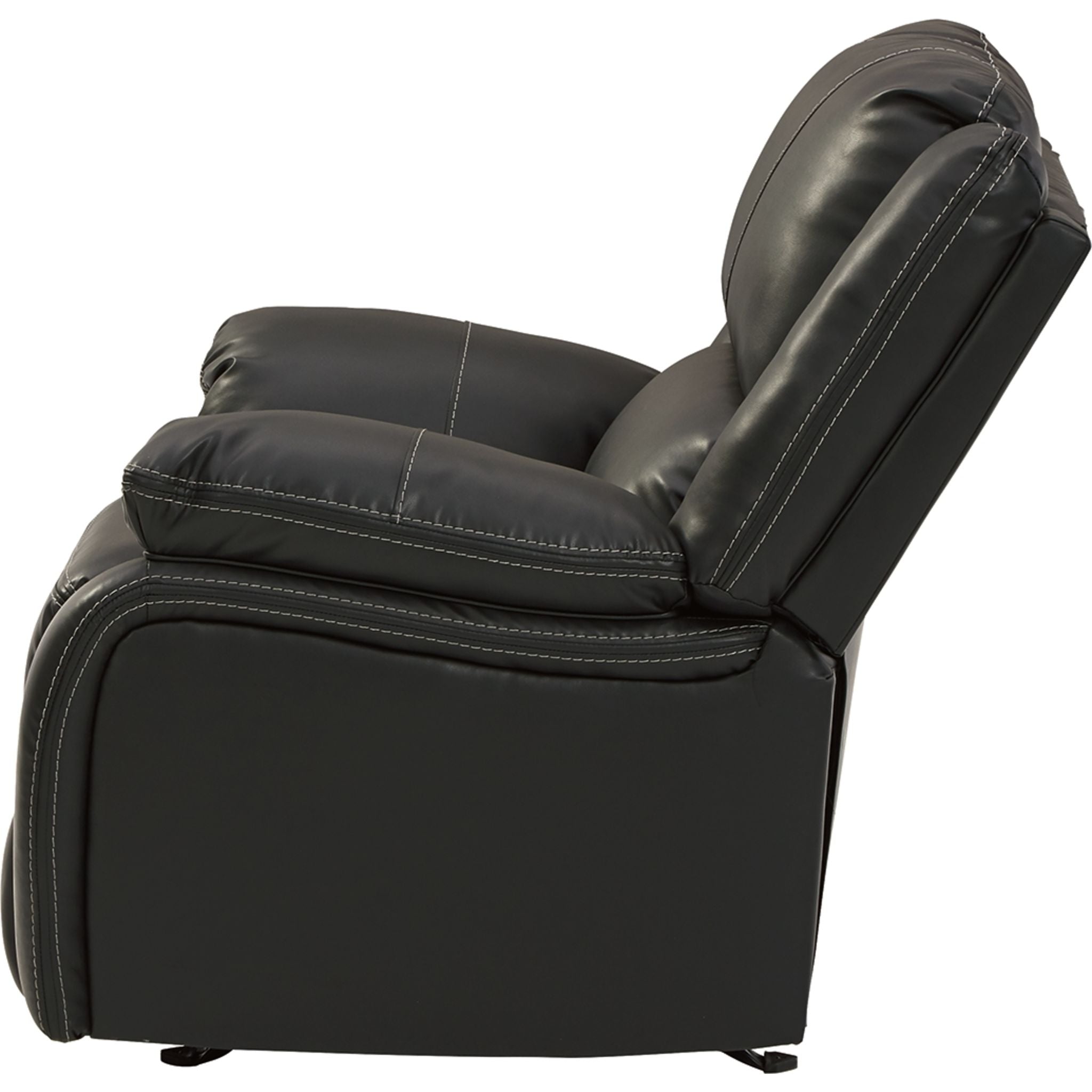 Calderwell Rocker Recliner Chair - Black Leather Reclining Chair with Swivel Base | Perfect for Living Room, Bedroom & Home Theater Relaxation
