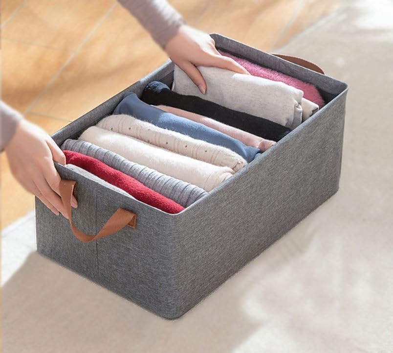 TEKCOOL 3-Pack Collapsible Fabric Storage Bins with Handles - Foldable Closet Organizer for Toys, Books, Shelves & Home Organization - 18.5