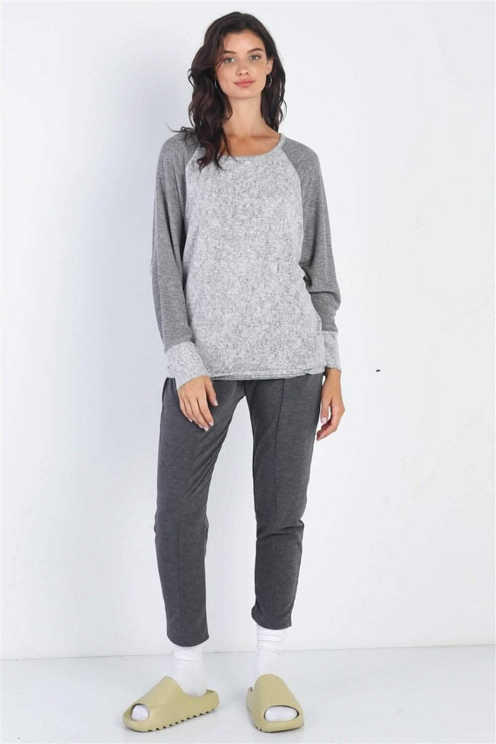 Cherish Apparel Women's Grey Long Sleeve T-Shirt - Soft Cotton Casual Top for Everyday Wear, Work & Layering