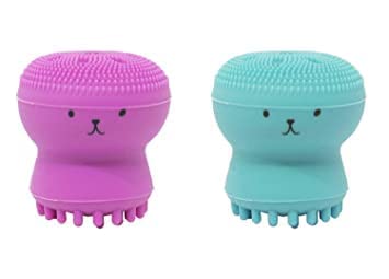 2-Pack Cute Shaped Deep Pore Cleansing Silicone Facial Scrubber for Women & Girls - Exfoliating Face Brush for Blackhead Removal & Skin Care - Perfect for Daily Cleansing Routine & Spa Day at Home