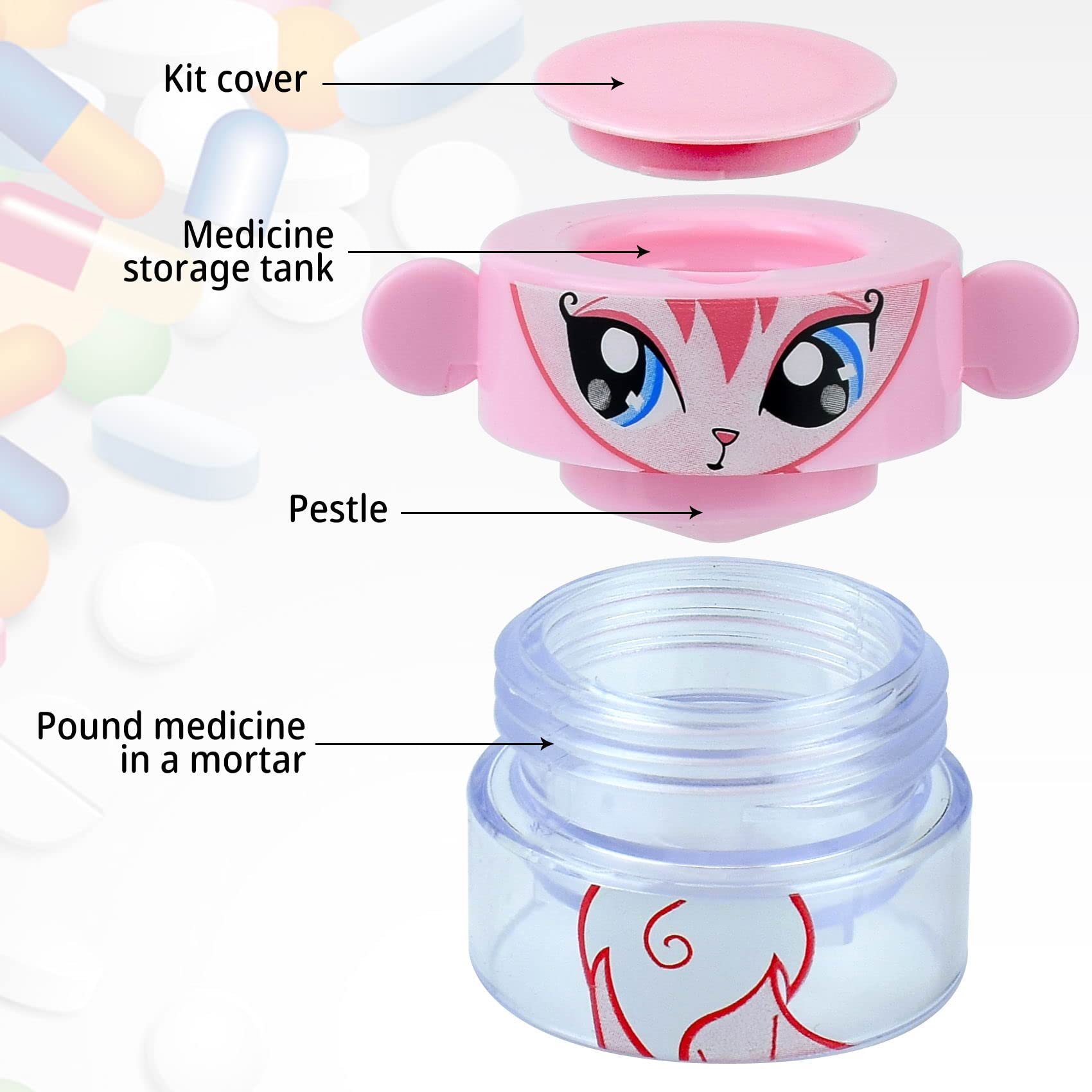 2 Pack Pill Crusher and Grinder - Professional Portable Pill Pulverizer for Tablets, Vitamins & Medications - Easy-to-Use Medicine Crusher for Elderly, Kids & Pets (White) - Perfect for Home Care, Nursing & Travel Use