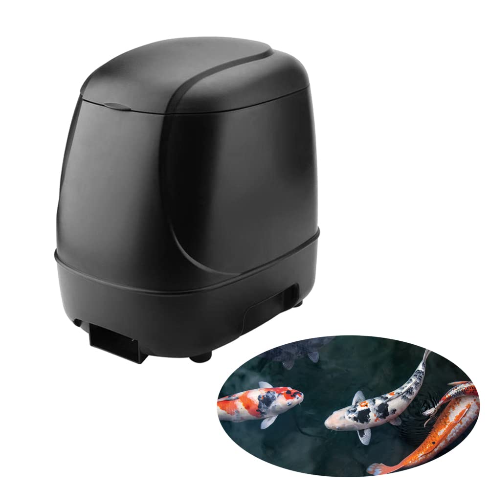 10L Automatic Fish Feeder with Timer - High Capacity Directional Fish Food Dispenser for Outdoor Garden Ponds & Aquariums - Perfect for Vacation Care & Daily Feeding (Black)