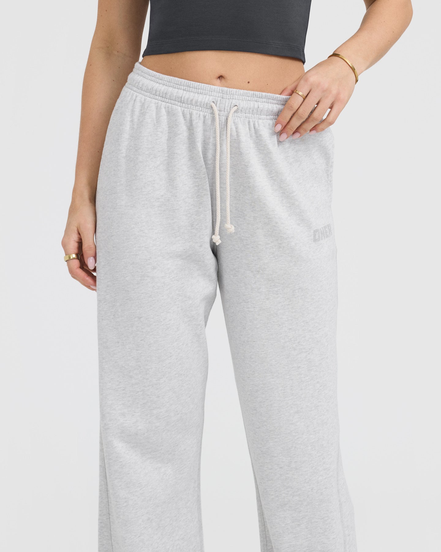 Raw Lounge Wide Leg Joggers for Women - Light Grey Marl Sweatpants | Comfortable Lounge Pants for Yoga, Running & Casual Wear