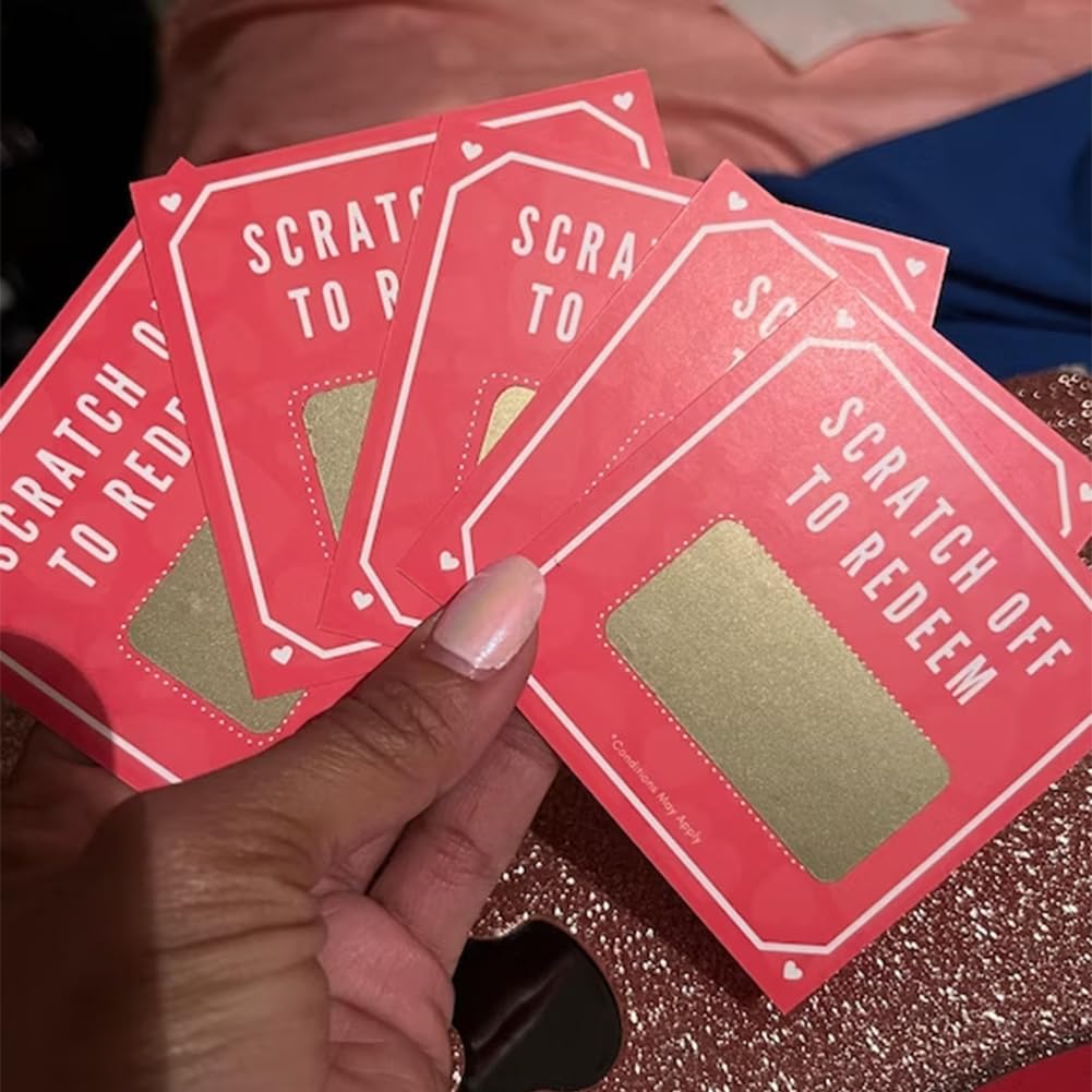 5Pcs Romantic Birthday Scratch Off Cards - Motivational Love Coupons for Boyfriend & Girlfriend - Perfect for Anniversaries, Valentine's Day & Special Occasions