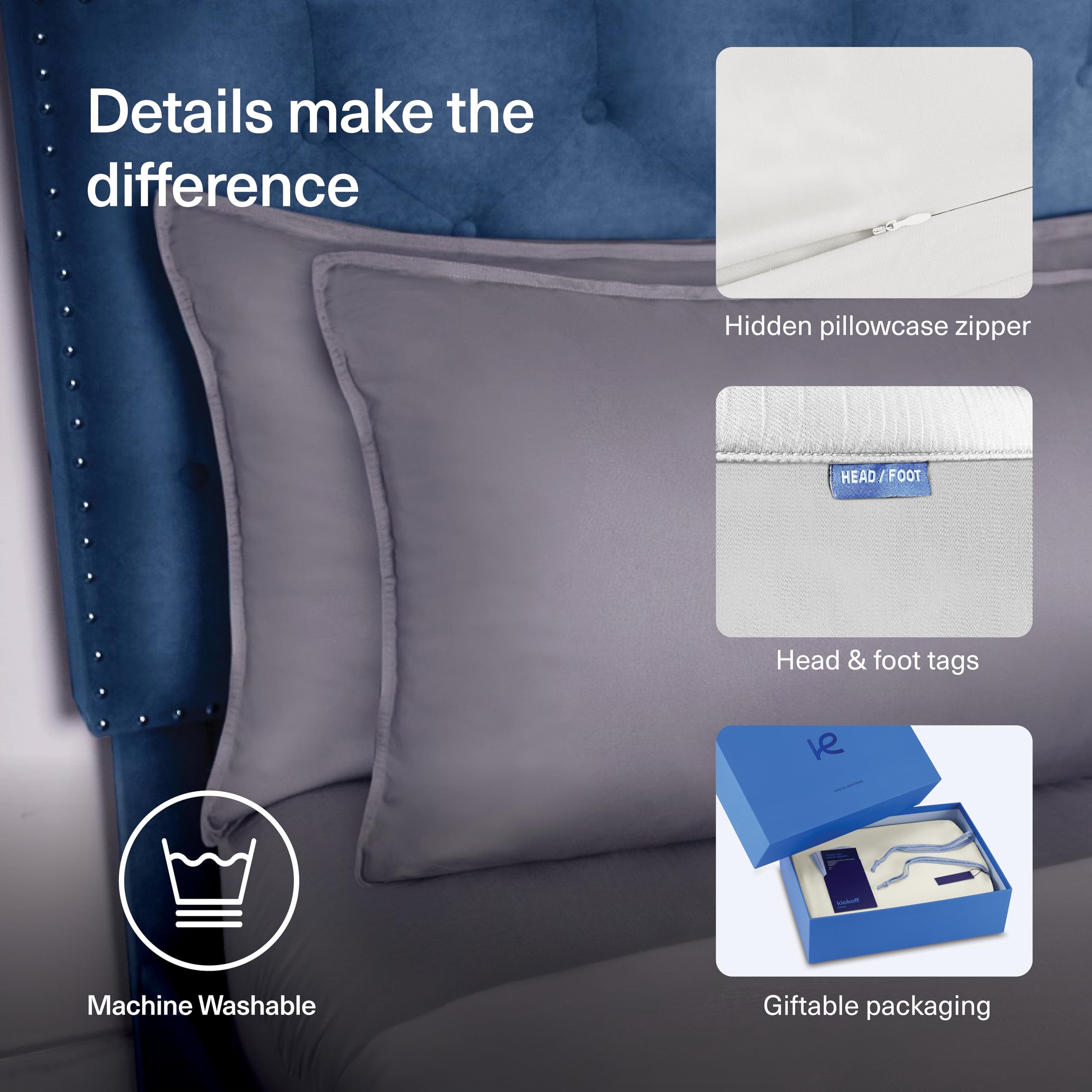 King Size Viscose Bamboo Flat Sheet - 100% Organic Cooling Bed Sheets for Hot Sleepers | Extra Wide, Breathable & Soft | Perfect for Summer Nights & Hot Sleepers (Coastal Blue)