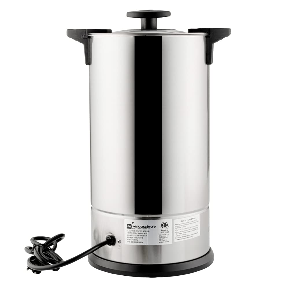 Restaurantware Restpresso 3 Gallon Commercial Coffee Dispenser - 120V/1000W Stainless Steel Hot Water Urn with Adjustable Thermostat & No-Drip Spigot - Large Double-Wall Coffee Maker for Cafes, Offices & Catering Events (Serves 67 Cups, Silver 13/0 Stainless Steel)