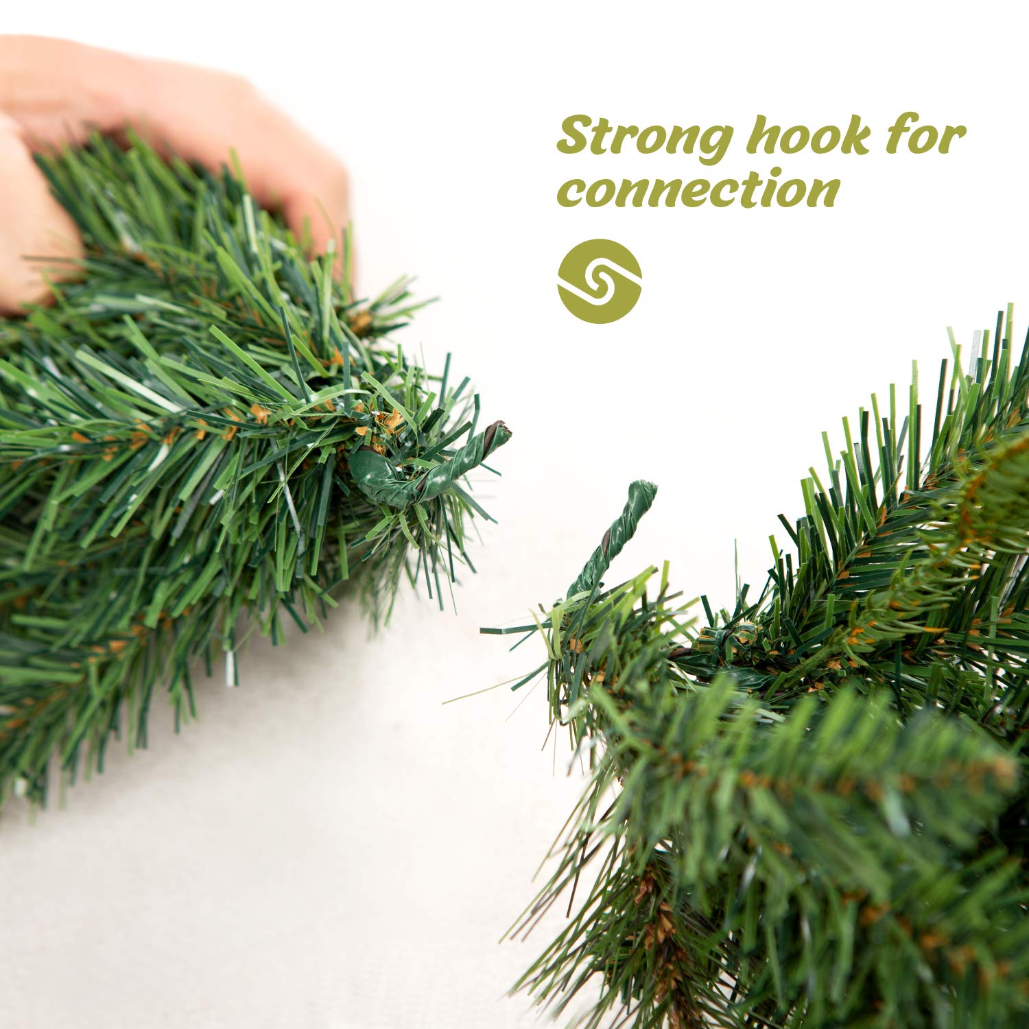 9 FT Prelit Christmas Garland with Pine Cones - Artificial Snowy Pine Garland with 50 LED Warm White Battery Operated Lights & Timer - Indoor Outdoor Holiday Decor for Fireplace, Mantel, Staircase & Doorway