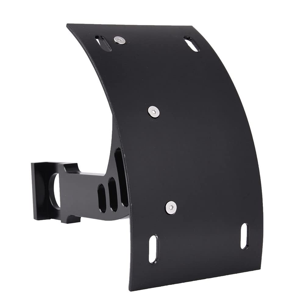 Black Motorcycle Side Mount License Plate Holder for Yamaha YZF R1 & R6S (1998-2003) - Durable Curved Design for Better Visibility & Custom Fit - Perfect for Street Legal Compliance & Enhanced Aesthetics