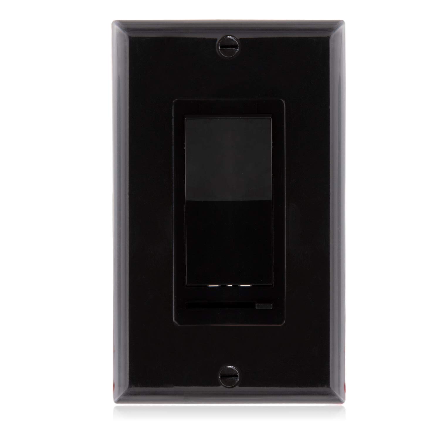 Maxxima LED Slide Dimmer Rocker Switch - 3-Way/Single Pole Compatible, 600W Max, LED Compatible Decorative Light Switch for Home & Office - Includes Wall Plate Cover (Black) - Perfect for Bedrooms, Living Rooms & Home Theater Lighting Control