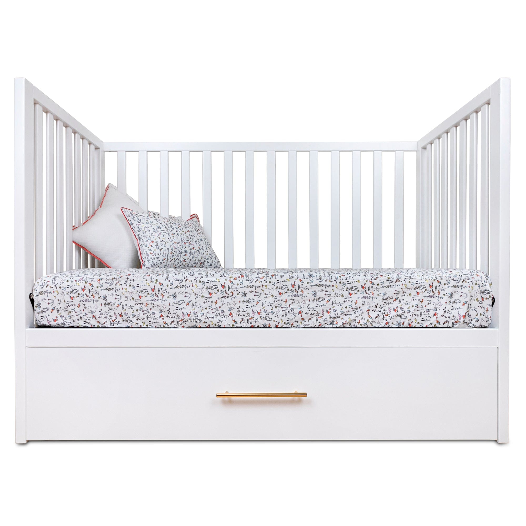 Hush Crib with Trundle & Custom Vinyl Mattress - Space-Saving Nursery Bed with Pull-Out Bed for Baby & Toddler - Perfect for Small Rooms, Guest Rooms & Daycare Centers