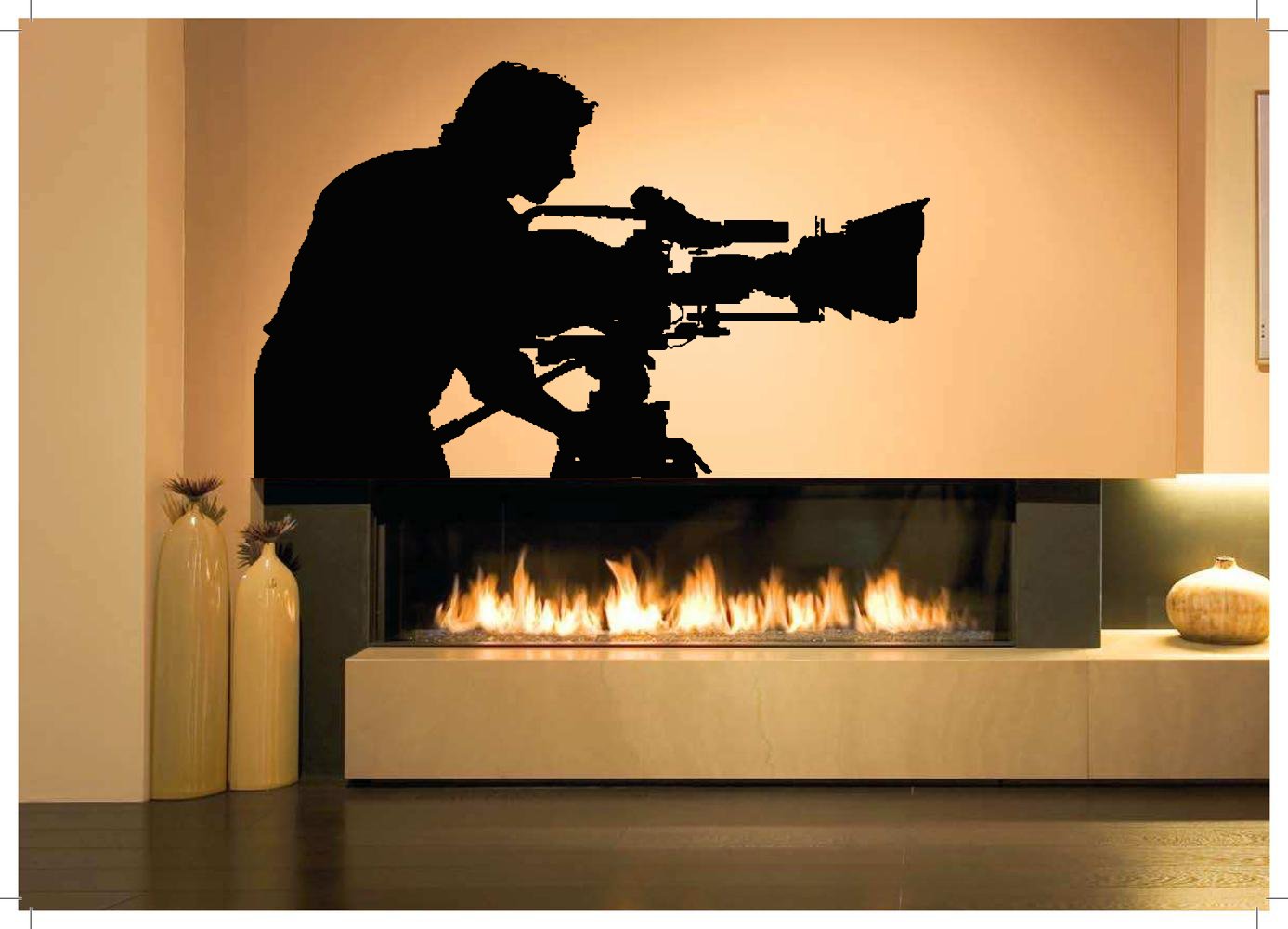 Large Wall Decal Sticker - Video Camera Man Vinyl Art Mural for Home & Office Decor | Perfect for Living Room, Bedroom, Studio & Creative Spaces
