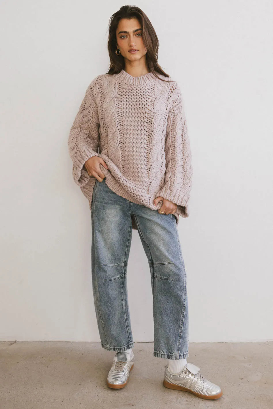Melanie Oversized Sweater Women's Cozy Knit Pullover | Final Sale | Perfect for Fall Layering, Casual Outfits & Coffee Dates