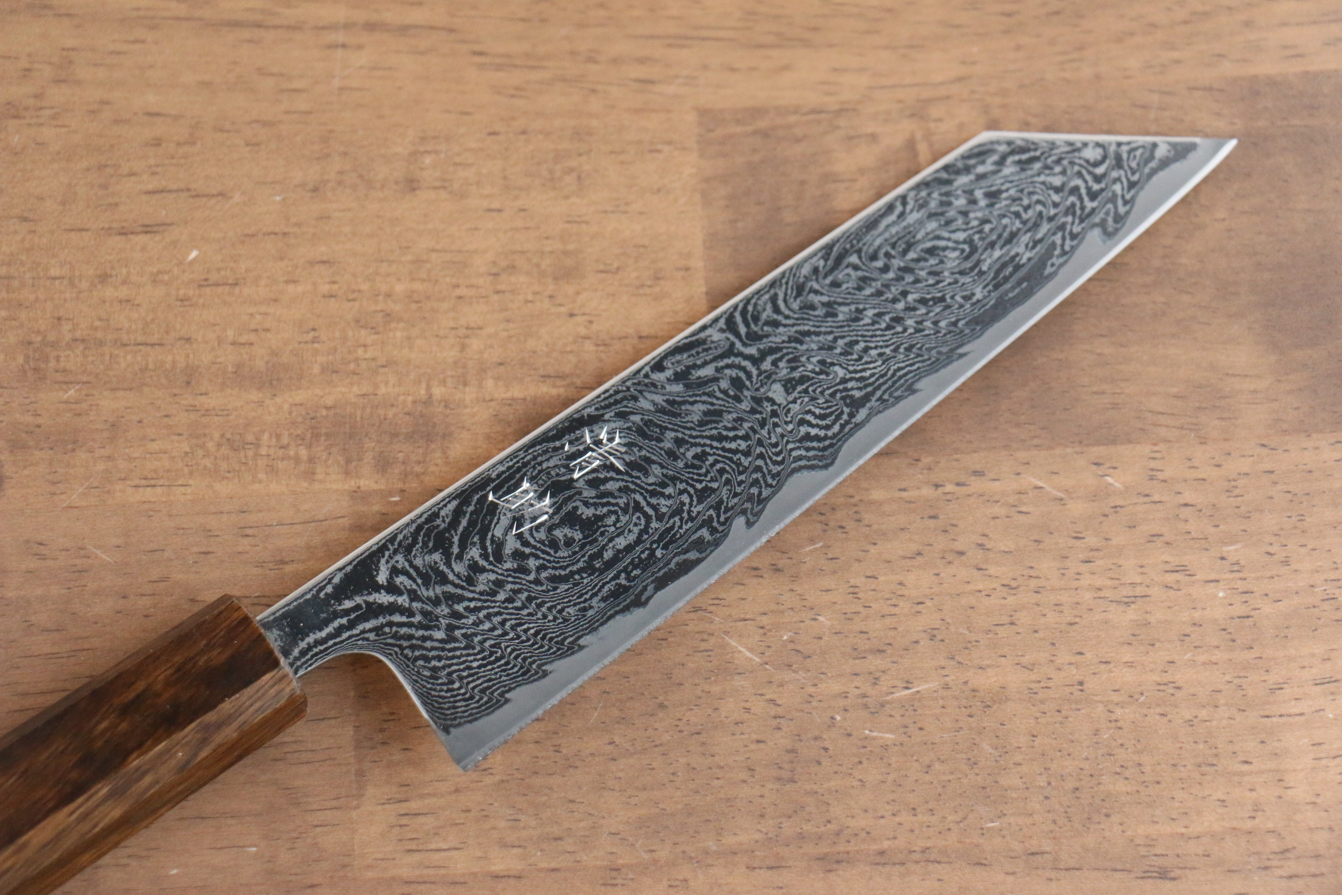 Premium Seisuke Nami AUS10 Damascus Steel Bunka Knife 180mm - Mirror Polished Blade with Oak Handle - Perfect for Sushi, Vegetables & Precision Kitchen Tasks