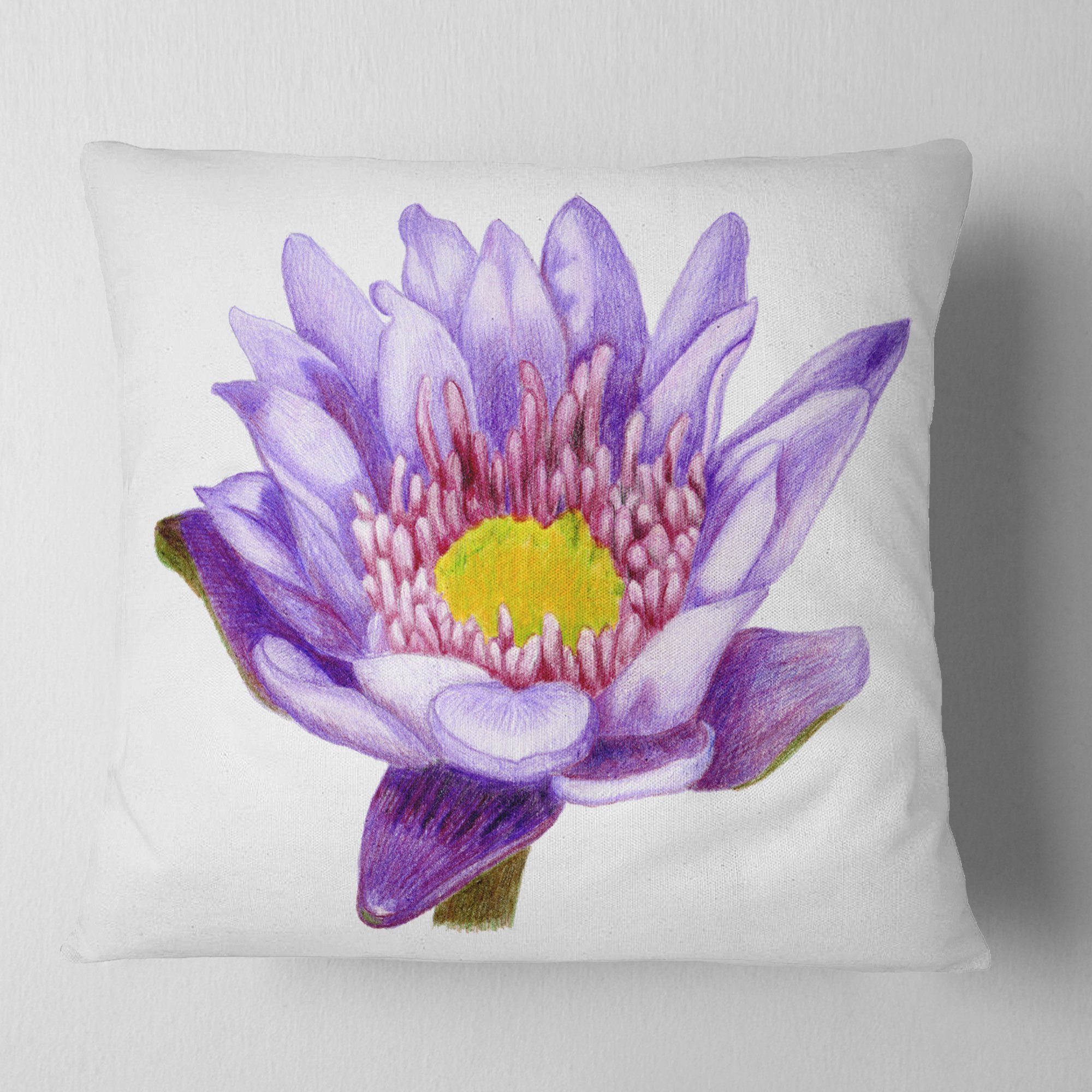 DesignQ CU7446 Soft Plush Pillow Cushion - 18x18 Inches Square Decorative Throw Pillow - Purple Velvet Cover for Sofa, Bed, Chair - Home Decor & Living Room Accessories