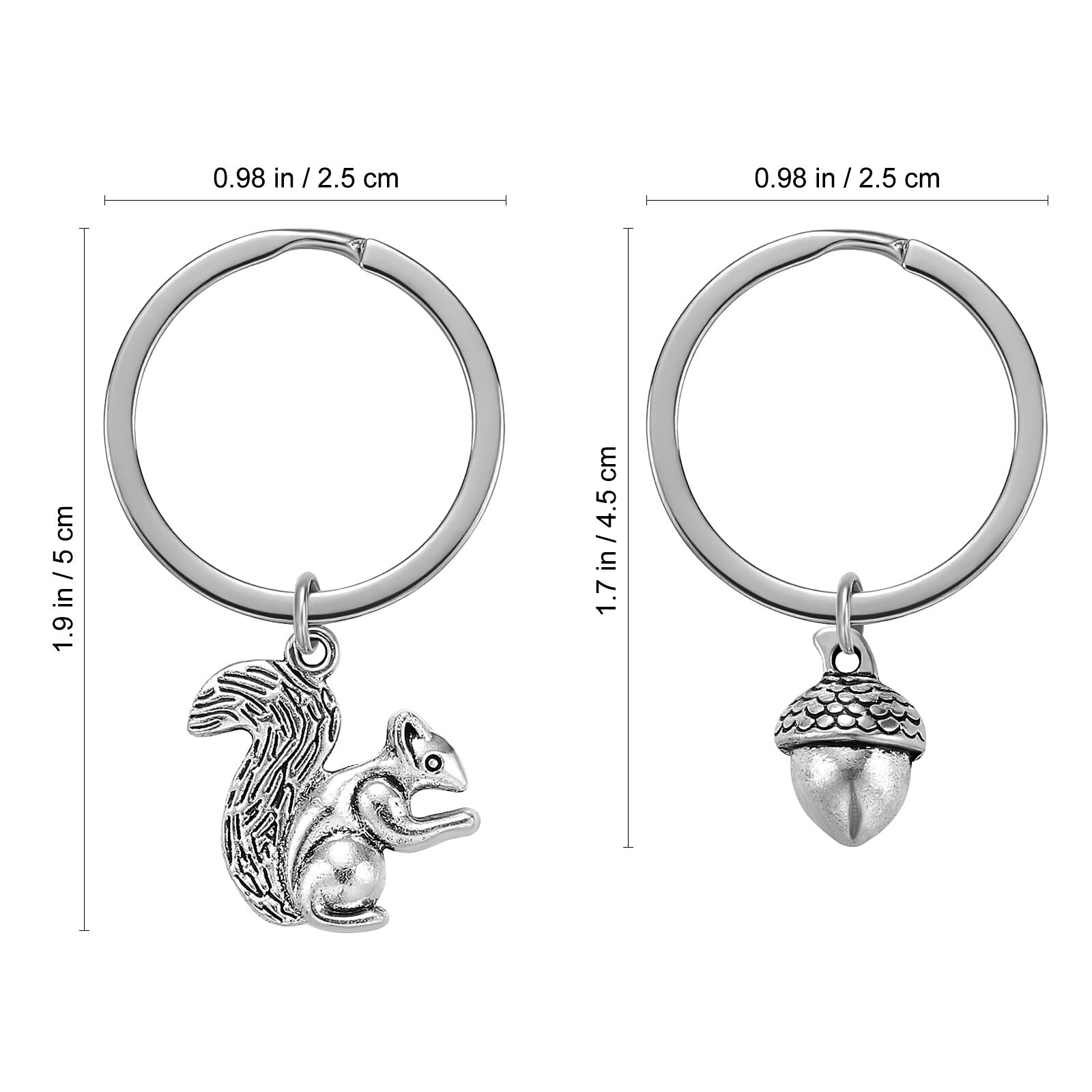 Amosfun 2Pcs Cute Squirrel Keychain Set with Pine Cone Charm - Matching Couple Keychains for Christmas, Anniversary, Valentine's Day & Birthday Gifts - Perfect for Couples, Friends & Family
