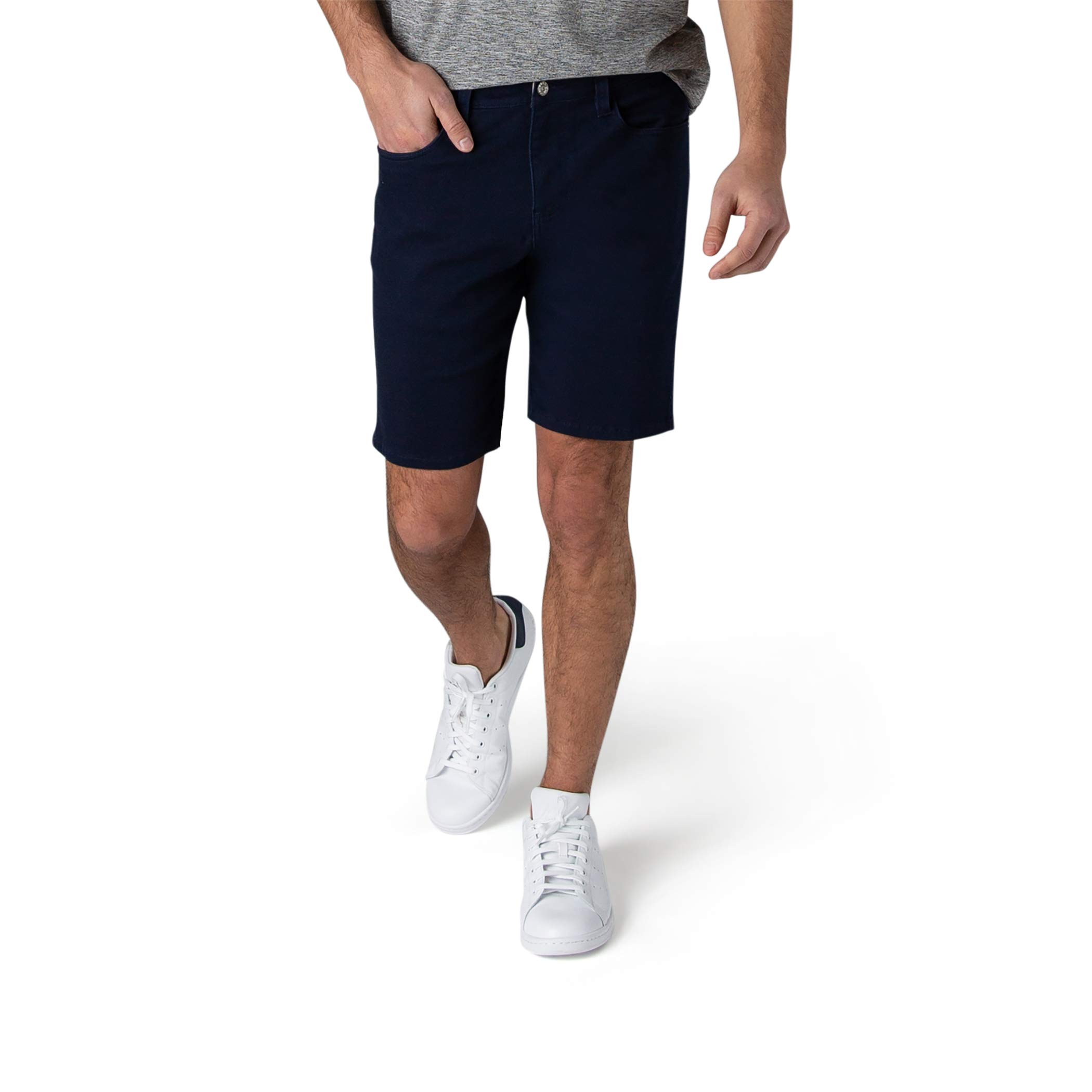 IZOD Men's Stretch Knit Jean Shorts - Classic 5-Pocket Denim Shorts with 9.5