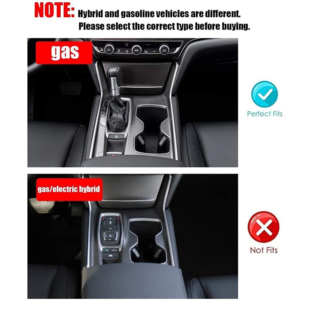 2PCS ABS Carbon Fiber Style Gear Shift Panel & Cup Holder Cover - Interior Trim Accessories for 2018-2022 Honda Accord (10th Gen) | Not Fit Hybrid Models | Car Interior Upgrade & Protection