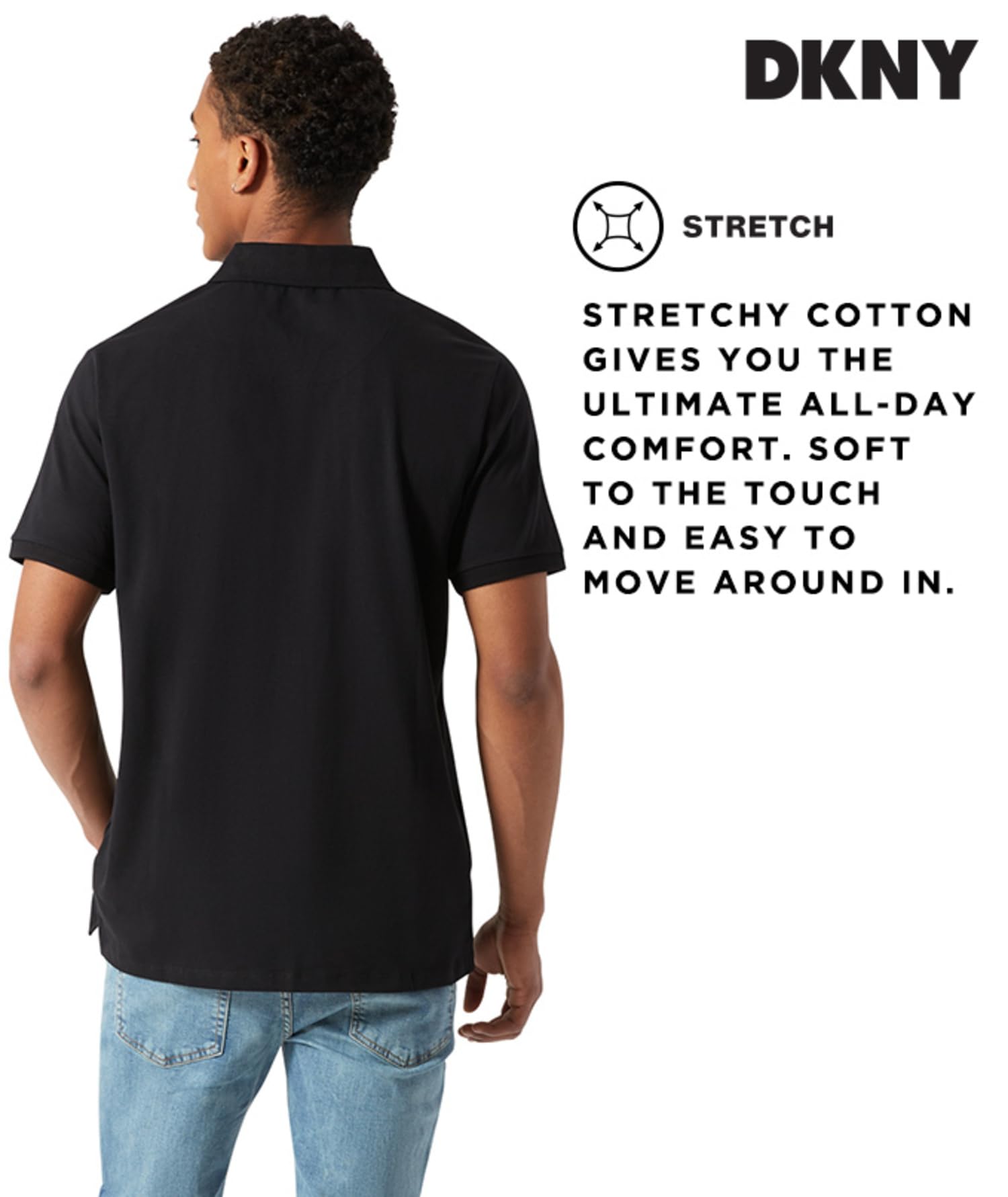 DKNY Men's Polo Shirts - Soft Stretch Casual Cotton Short Sleeve Shirts | Modern Fit Comfortable Mens Polos for Work, Golf & Everyday Wear
