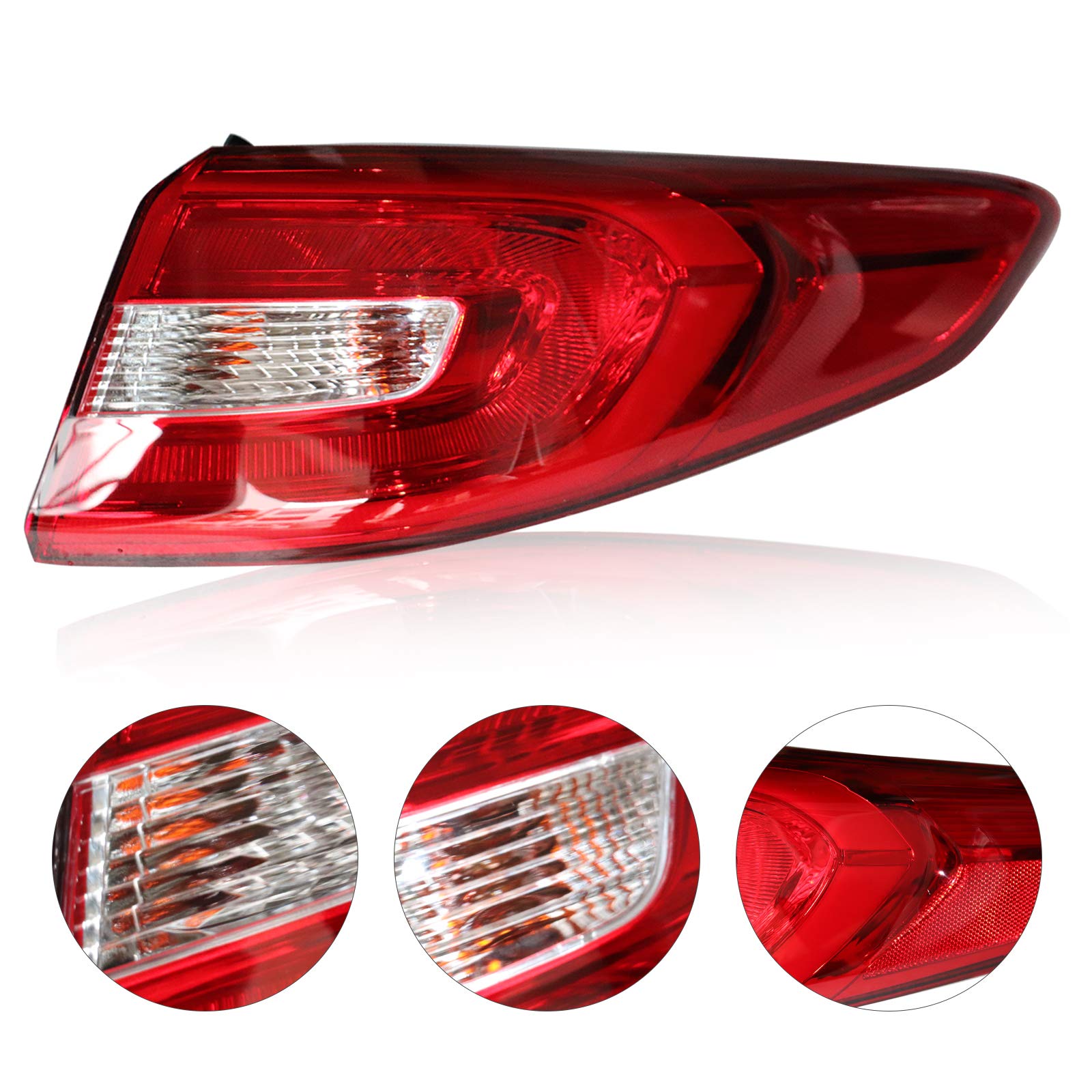DNYSYSJ 2015-2017 Hyundai Sonata Tail Light Assembly Pair - OEM Style Left Driver & Right Passenger Side Tail Lights Replacement with Rear Brake Lamps | Perfect for Night Driving, Car Upgrades & Auto Body Repair