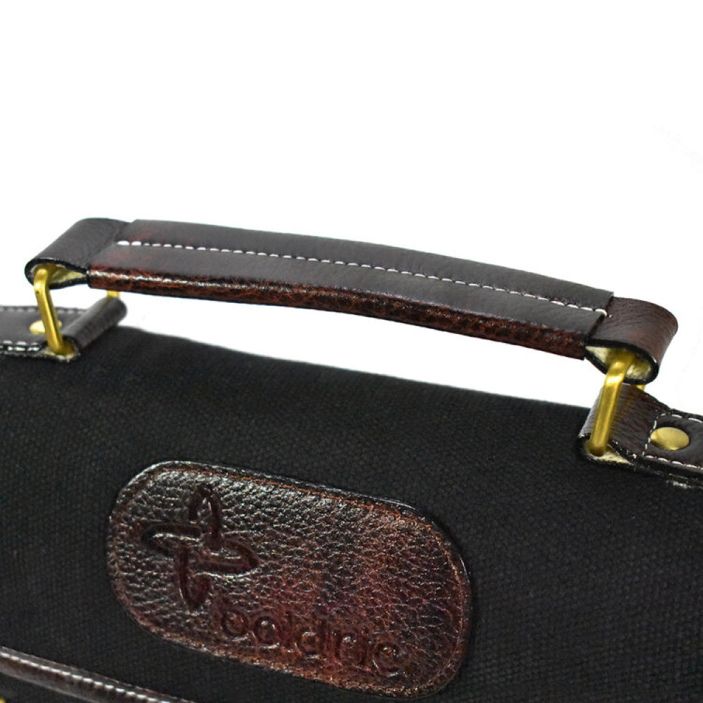 Boldric BOCKR111 9-Pocket Black Canvas Knife Roll Bag - Perfect for Chefs, Butchers & Outdoor Enthusiasts