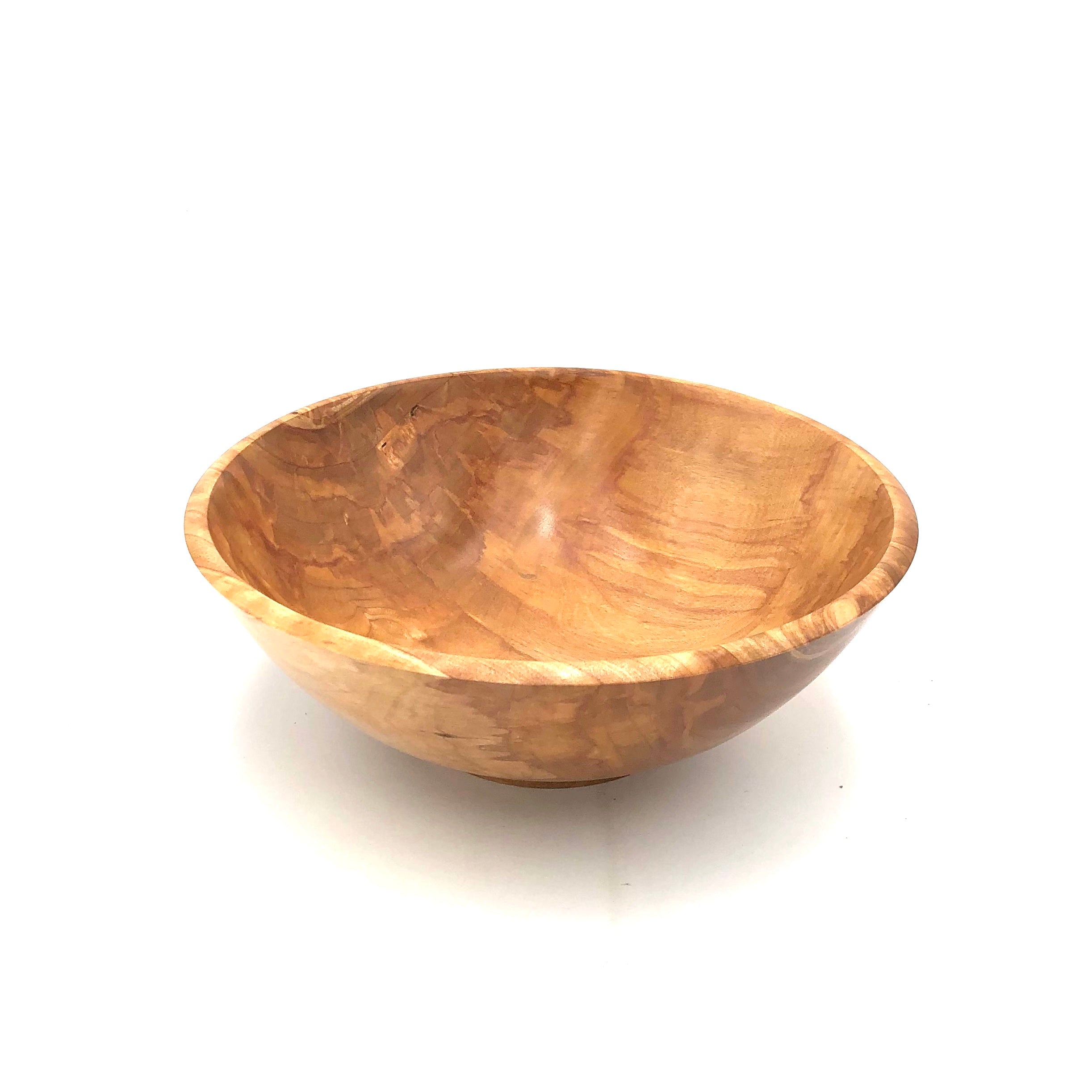 Tom Boley Red Oak Hollow Lathe Works 11 x 4 Inch Handcrafted Maple Wood Salad Bowl - Perfect for Serving Fresh Salads, Fruits & Party Snacks