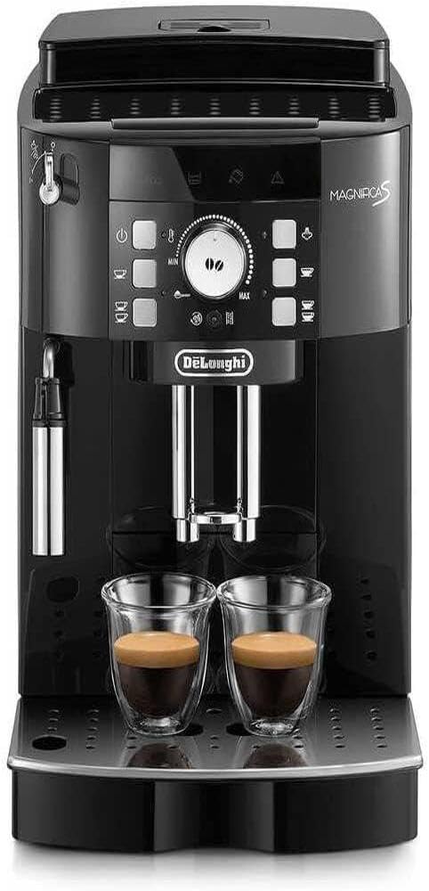 De'Longhi MagnificaS ECAM21117B Super Automatic Espresso Coffee Machine with Adjustable Grinder & Manual Cappuccino Maker - Brew Espresso, Latte, Cappuccino - Perfect for Home, Office & Coffee Shop Use