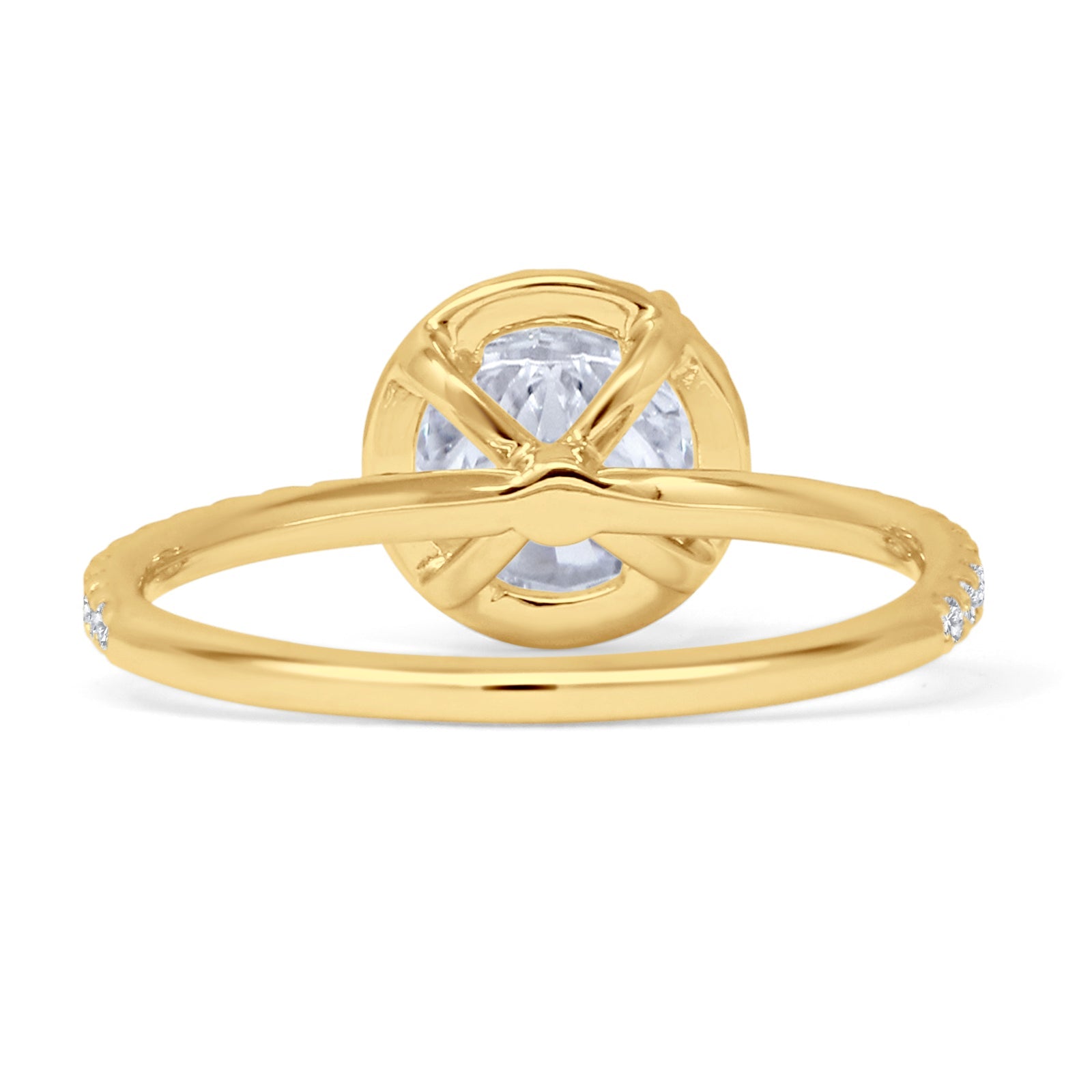 14K Yellow Gold Round Halo Moissanite Diamond Ring for Women - Elegant Engagement & Wedding Band - Perfect for Proposals, Anniversaries, and Special Occasions
