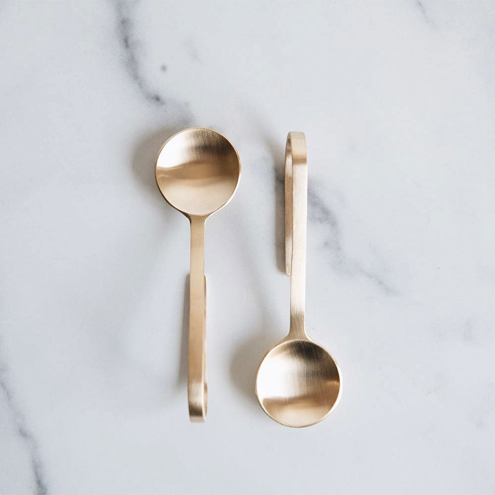 Premium Brass Loop Spoon - Elegant & Durable Kitchen Utensil for Stirring, Serving & Decorating - Perfect for Coffee, Tea, Baking & Home Décor
