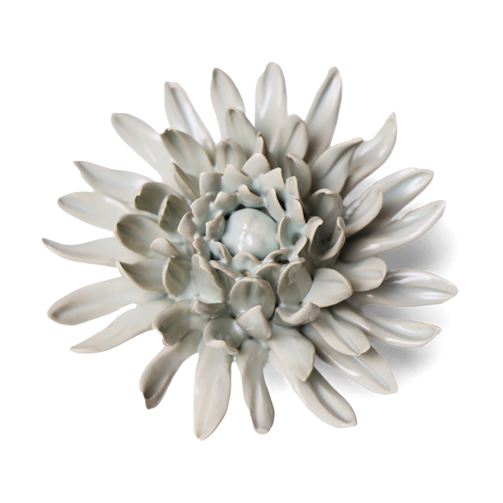 English Garden Ceramic Flower Mint Mum - Elegant Home Decor for Living Room, Kitchen, or Outdoor Garden