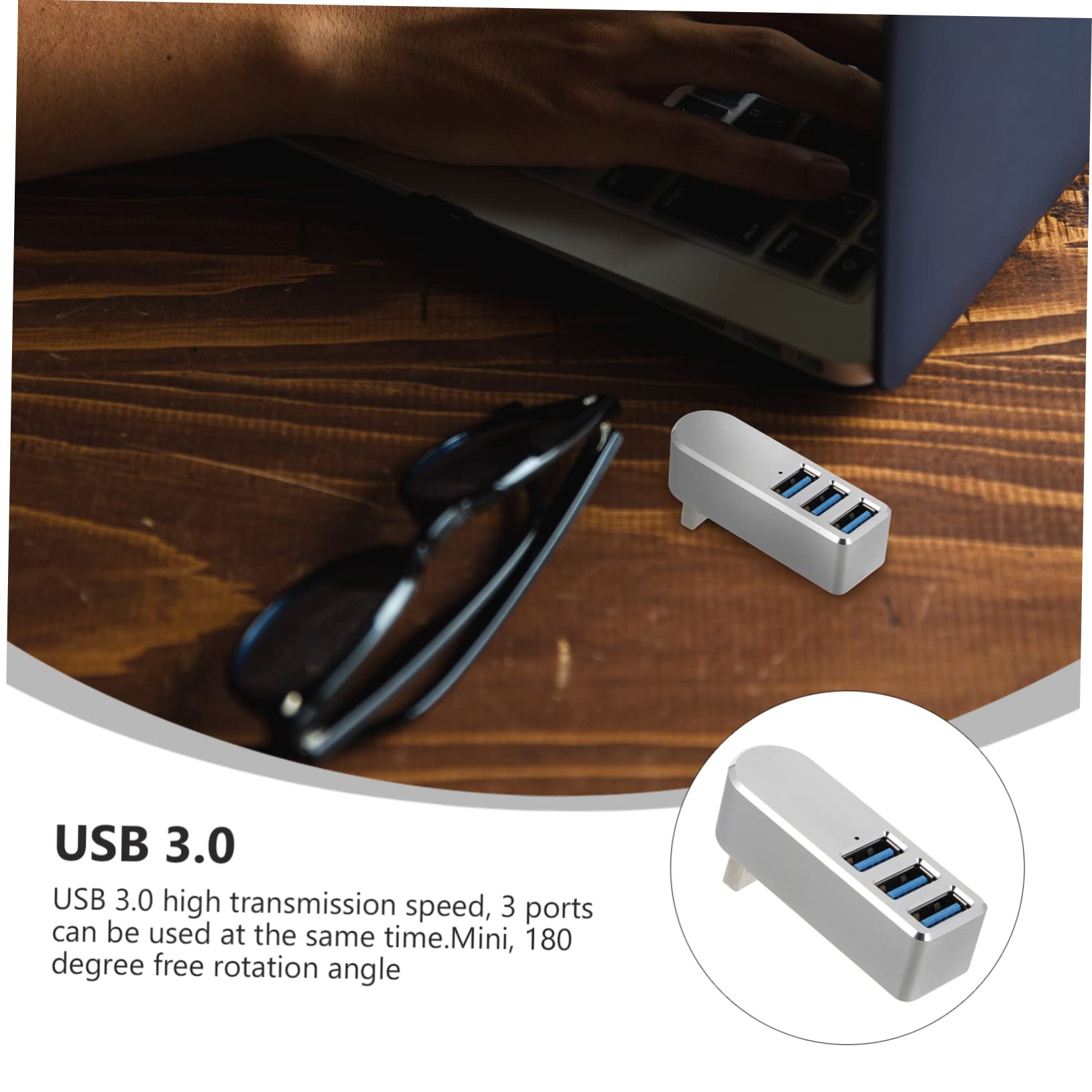 2pcs USB Hub Card Reader - Portable Aluminum Alloy USB Splitter for Phones & Computers