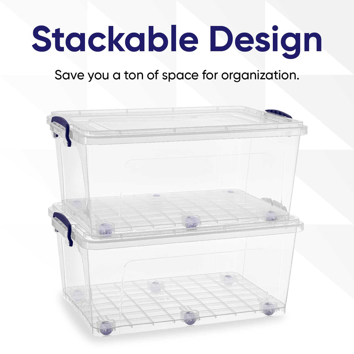 Superio 32 Qt Wheeled Storage Containers (3-Pack) - Stackable Large Plastic Bins with Secure Lids & Durable Latches - Perfect for Garage Organization, Moving Supplies & Home Storage Solutions