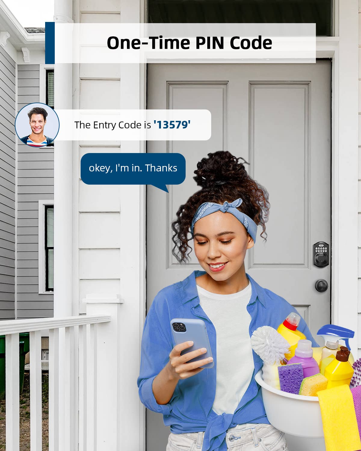 TEEHO Smart Fingerprint Keyless Entry Door Lock - Keypad Deadbolt with Handle - Auto Lock & Easy Installation - Matte Black - Secure Your Home & Office with Touchless Access