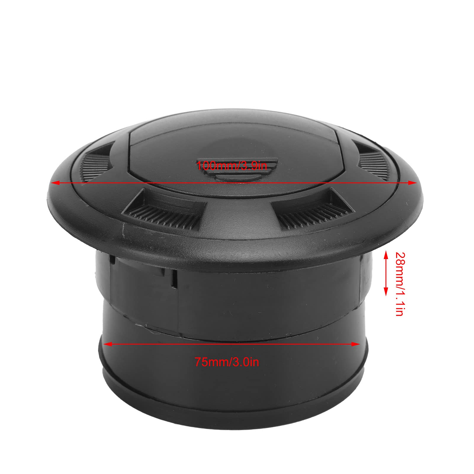 3 Inch Black ABS Dashboard Air Vent Deflector - Round AC Vent Outlet for Bus, RV, and Vehicles - Improve Airflow & Comfort While Driving