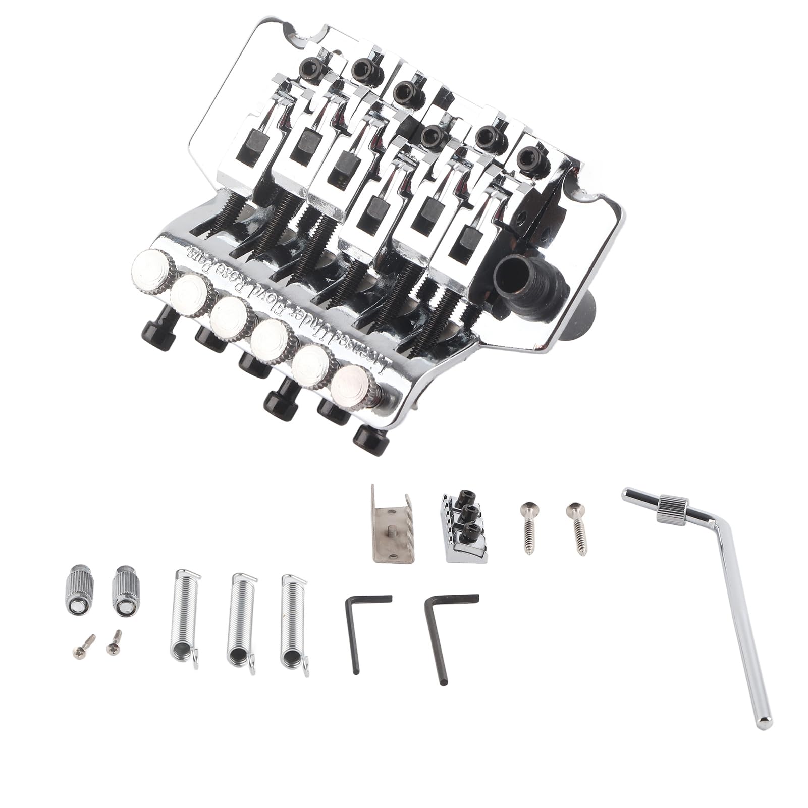 Double Locking Tremolo Bridge System for ST Electric Guitar - Silver | High Stability & Precision Tuning | Perfect for Rock, Metal & Stage Performances