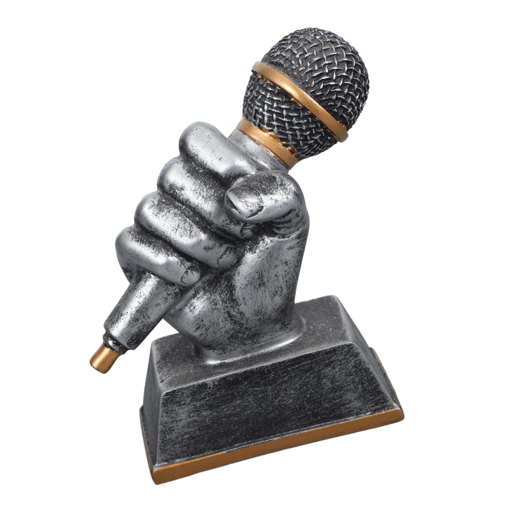 WESIEVYA 2-Pack Silver Resin Music & Athletic Trophies - Participation & Winner Awards for Competitions, School Events & Sports Ceremonies