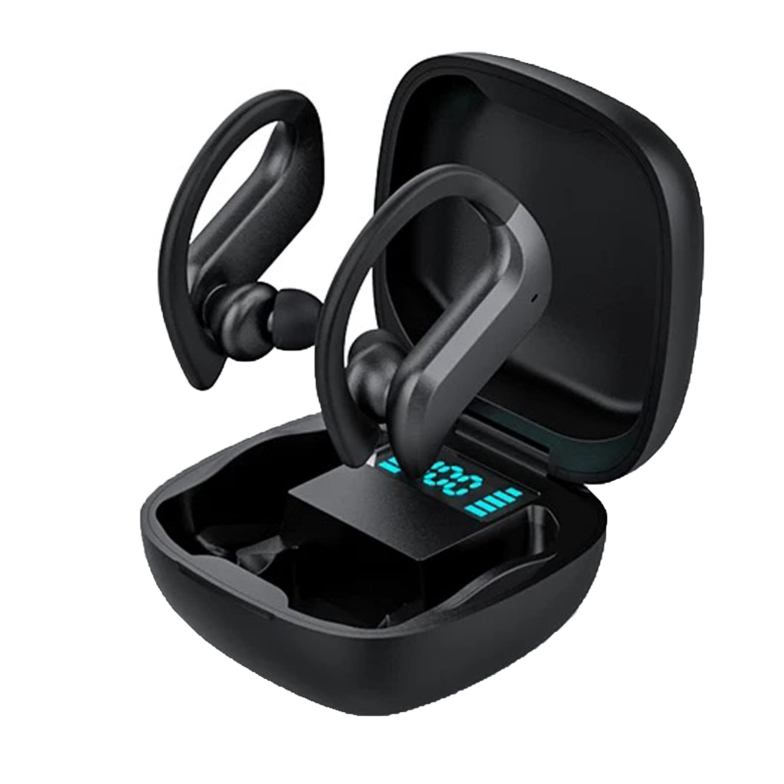 True Wireless Bluetooth Headphones 5.0 with Smart Touch Control, 9D Surround Sound, HiFi Bass, HD Noise Cancelling, Battery Display & IPX5 Waterproof - Perfect for Gym, Running, Travel and Workouts