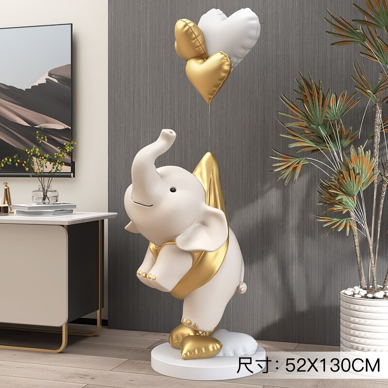 Adorable Elephant Statue - Handcrafted Home Decor Gift for Living Room, Nursery & Office | Feng Shui Elephant Figurine for Good Luck & Positive Energy