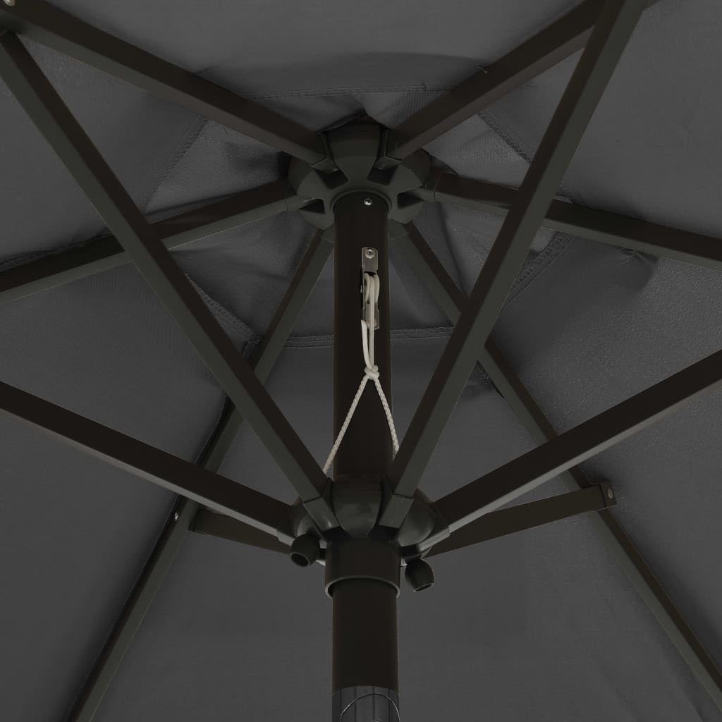 vidaXL LED Garden Parasol with Aluminum Frame - Patio Sunshade Canopy for Outdoor Dining, Poolside Lounging & Backyard Relaxation